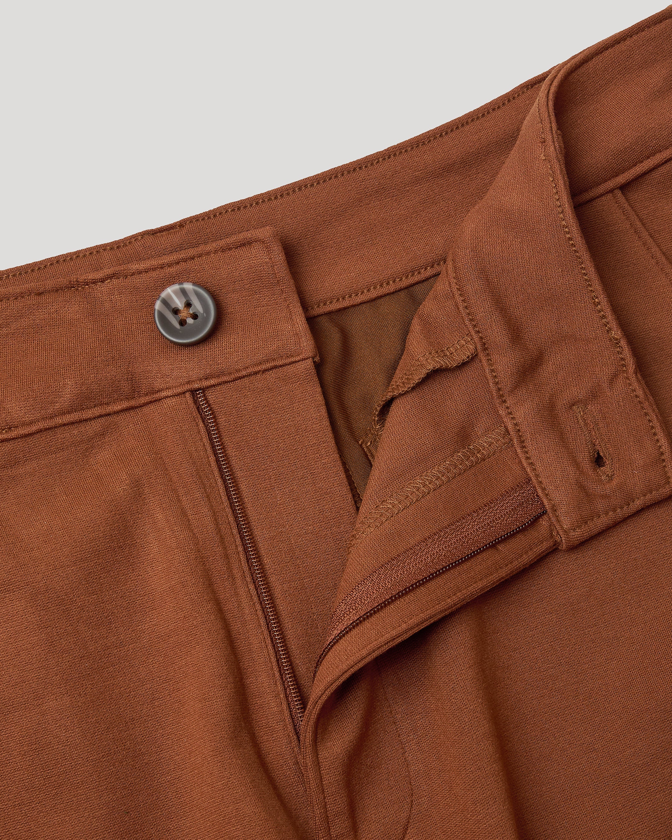 Suede Brown Slim Comfort Knit Chino Pant - Image 12
