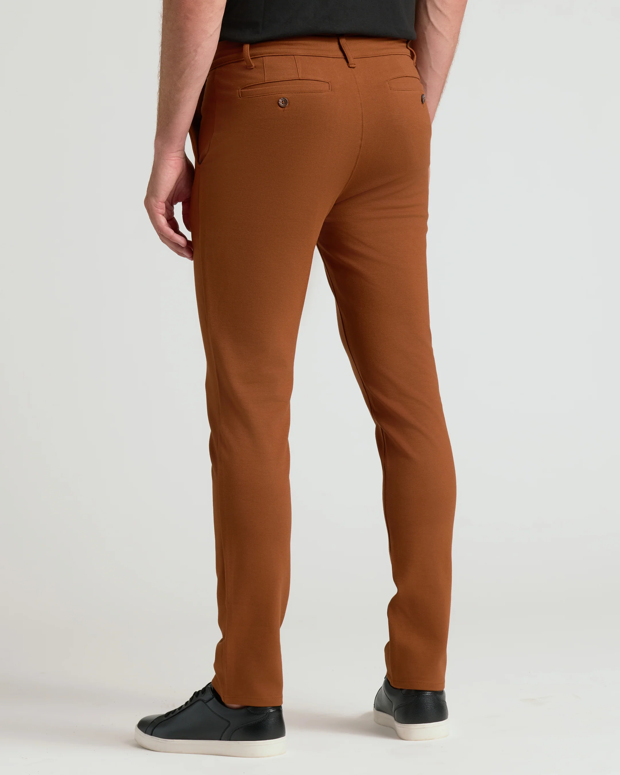 Suede Brown Slim Comfort Knit Chino Pant - Image 3