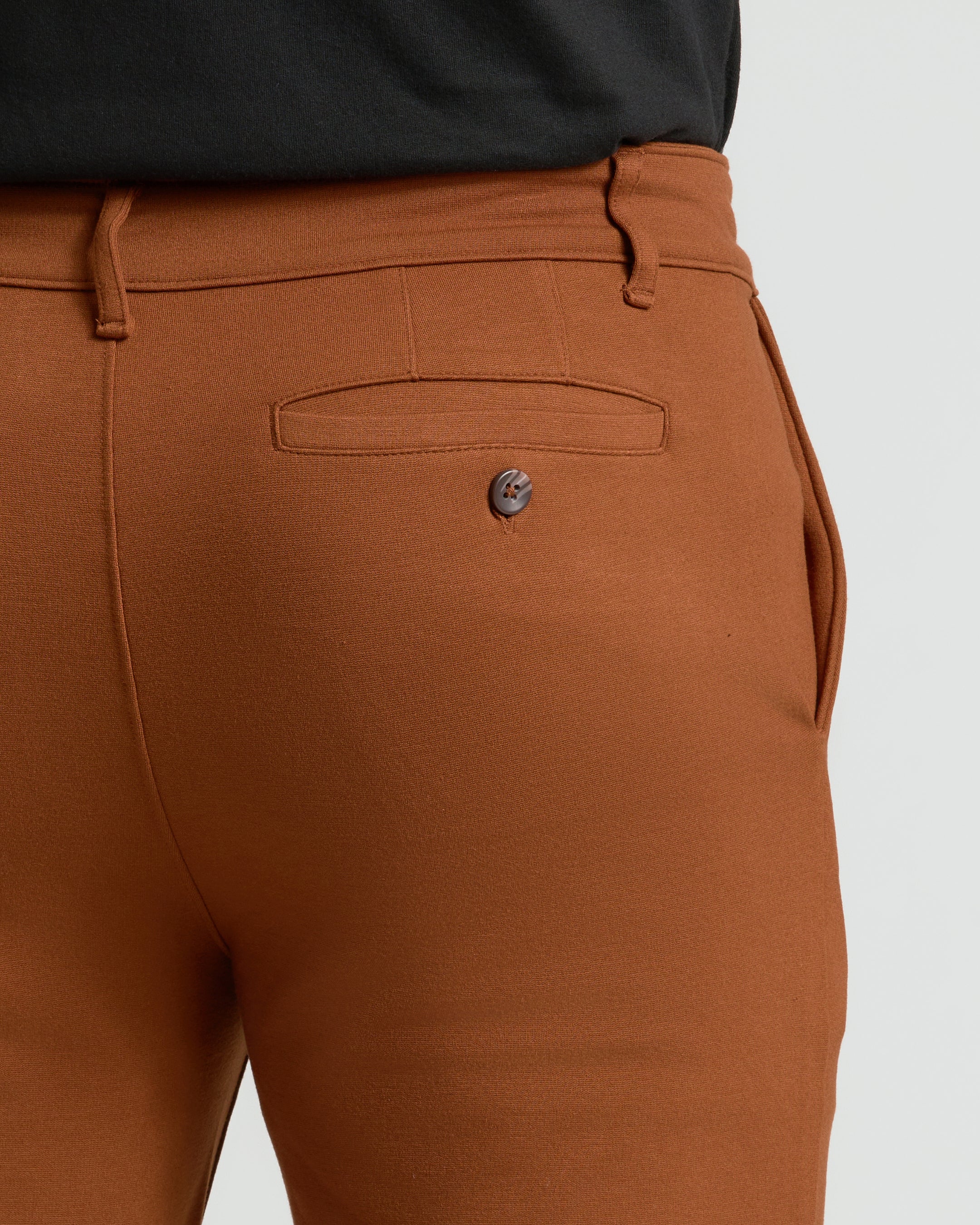 Suede Brown Slim Comfort Knit Chino Pant - Image 7