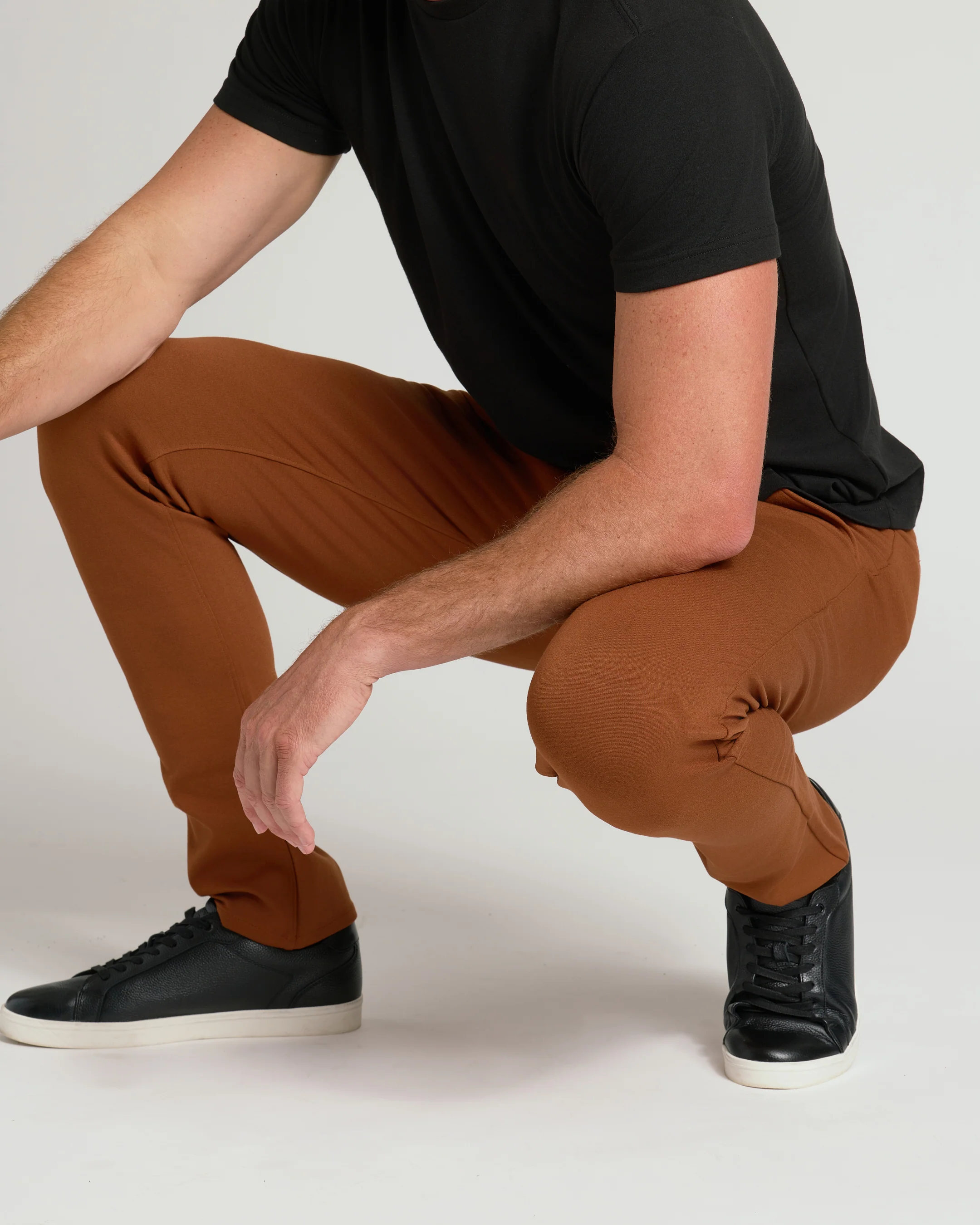 Suede Brown Slim Comfort Knit Chino Pant - Image 9