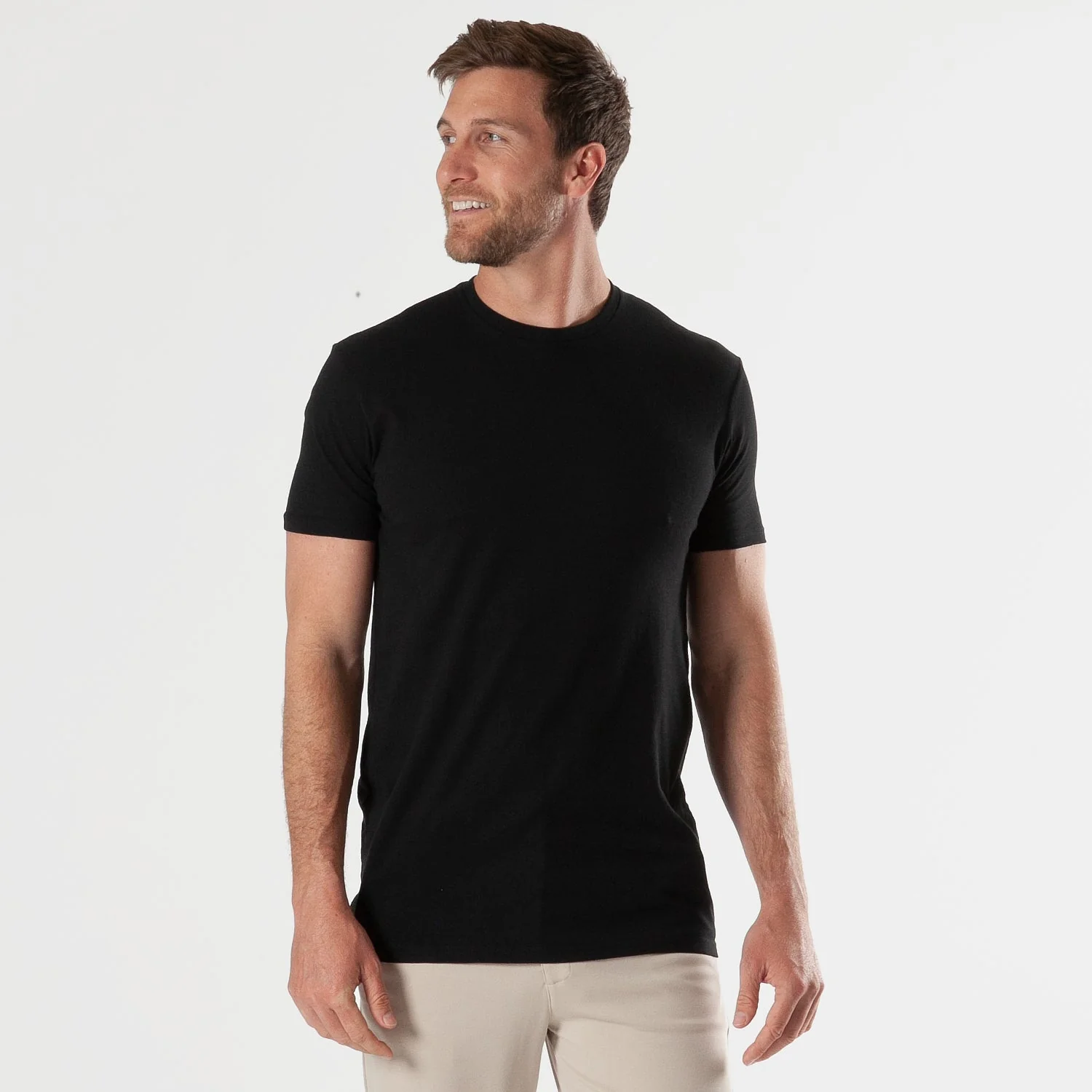 All Black Tall Straight Hem Crew Neck T-Shirt 3-Pack - Image 2