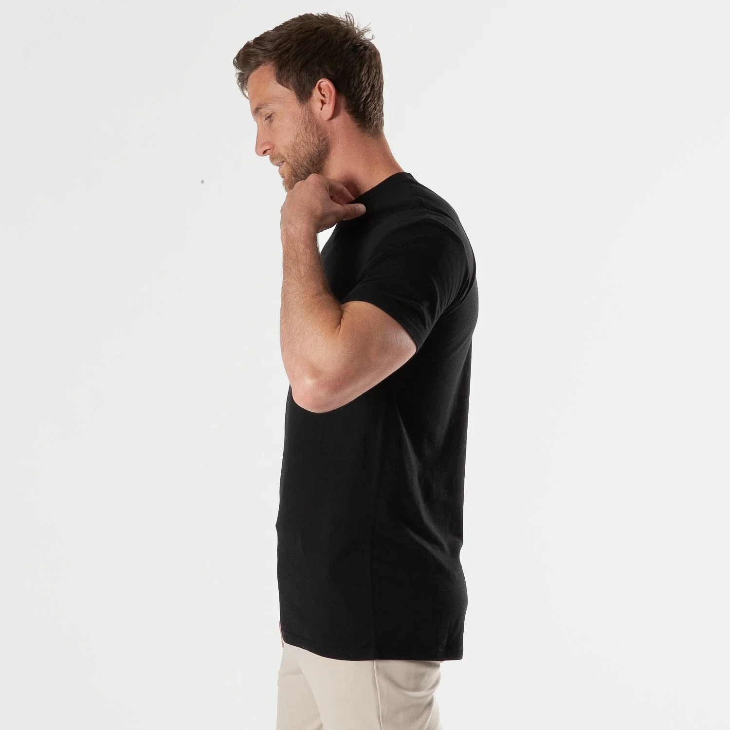 All Black Tall Straight Hem Crew Neck T-Shirt 3-Pack - Image 4