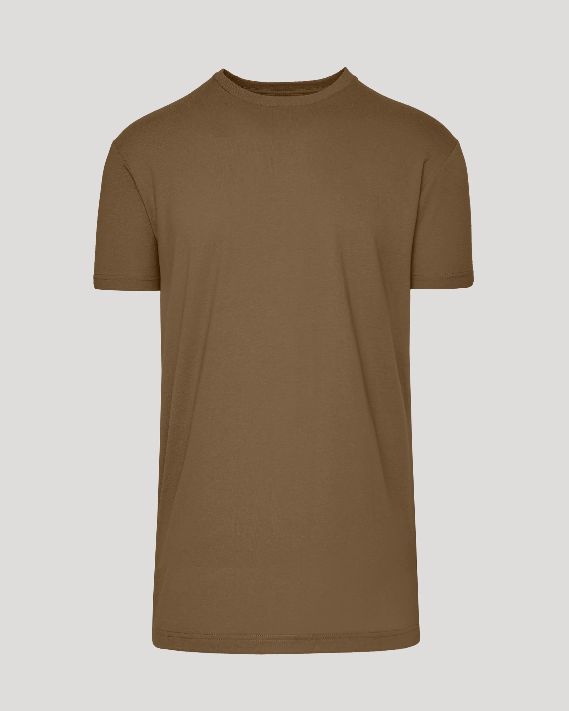 Tan 499 Tall Straight Hem Crew Neck T-Shirt - Image 2