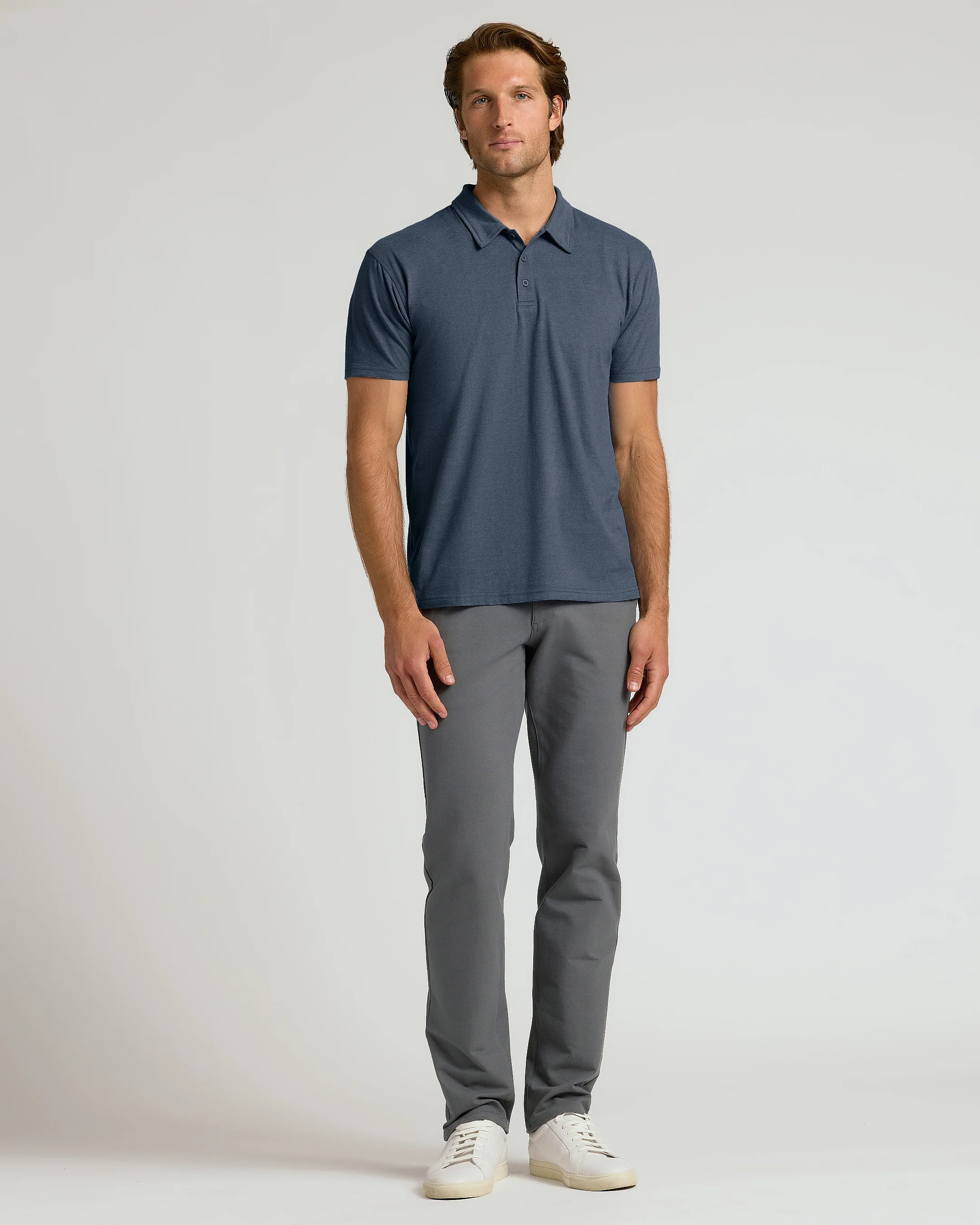 Heather Navy Classic Polo - Image 3