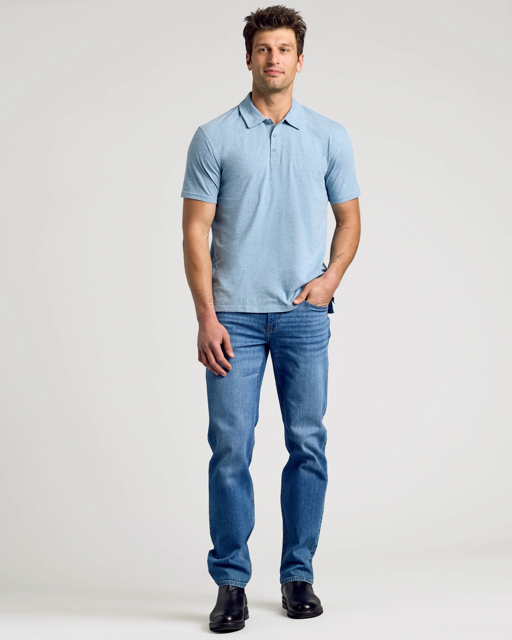 Heather Indigo Classic Polo - Image 6