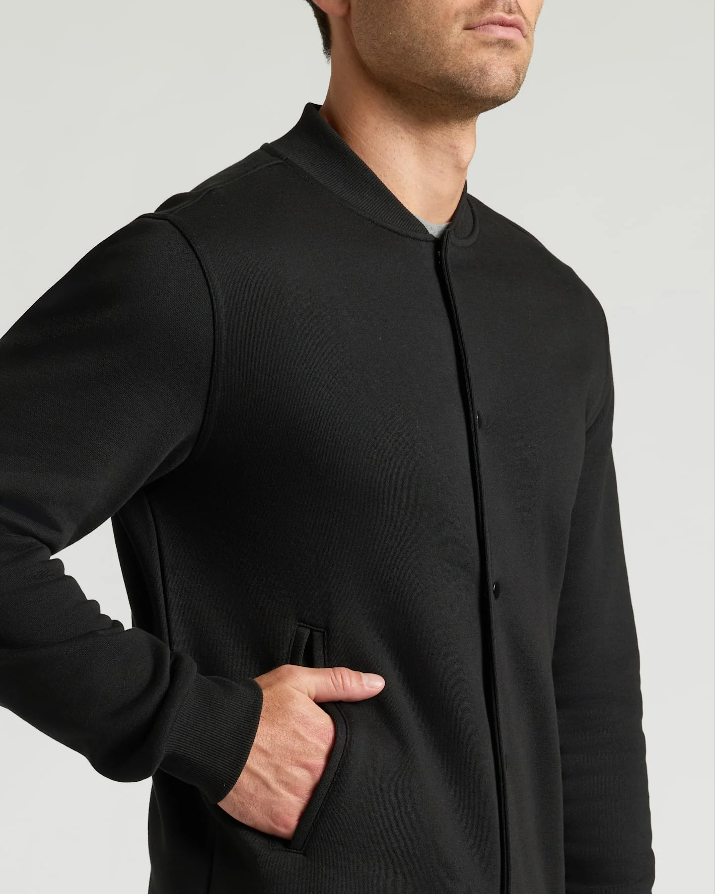 Black Fleece Bomber Jacket - Image 5