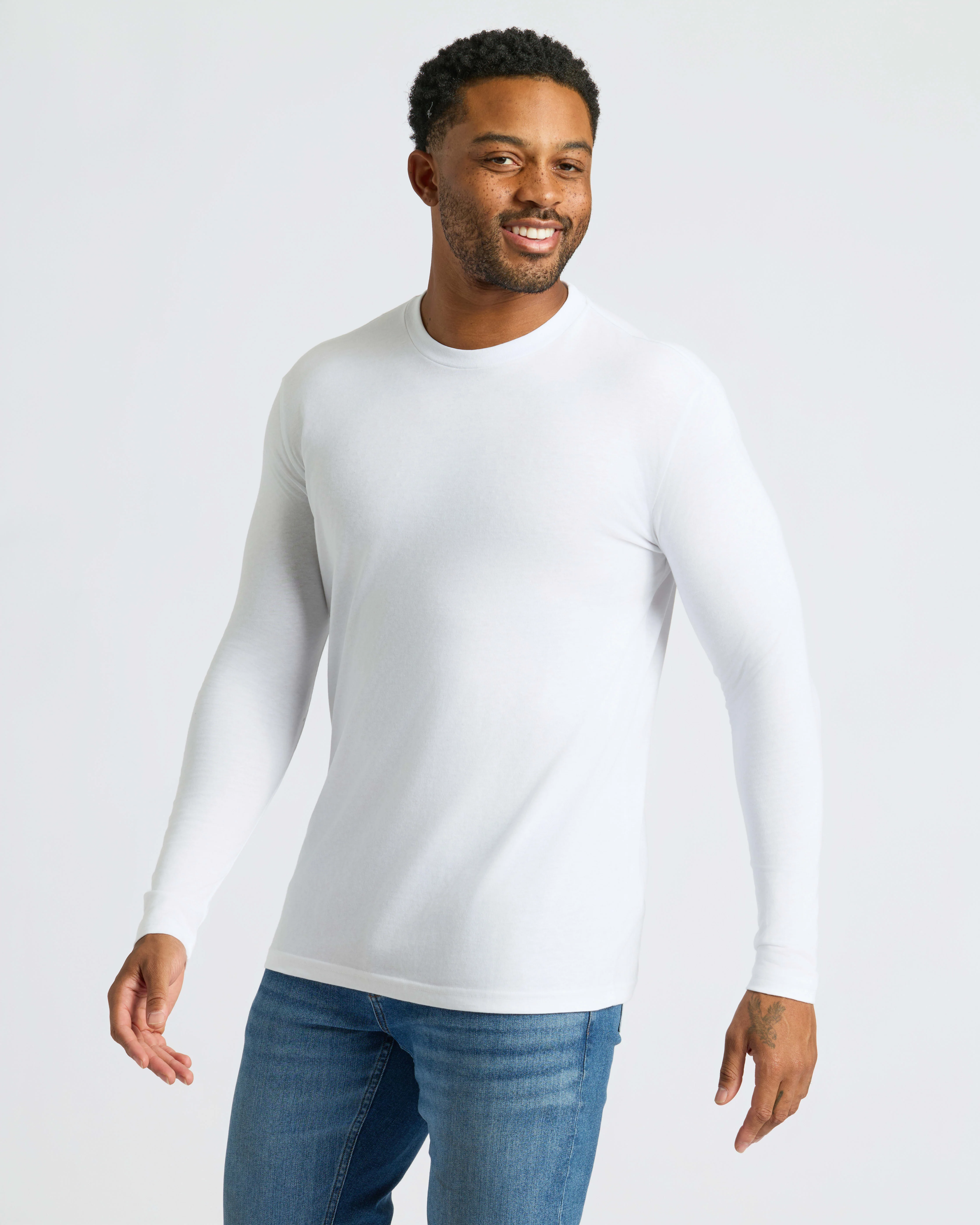 All White Long Sleeve Crew Neck 3-Pack - Image 6