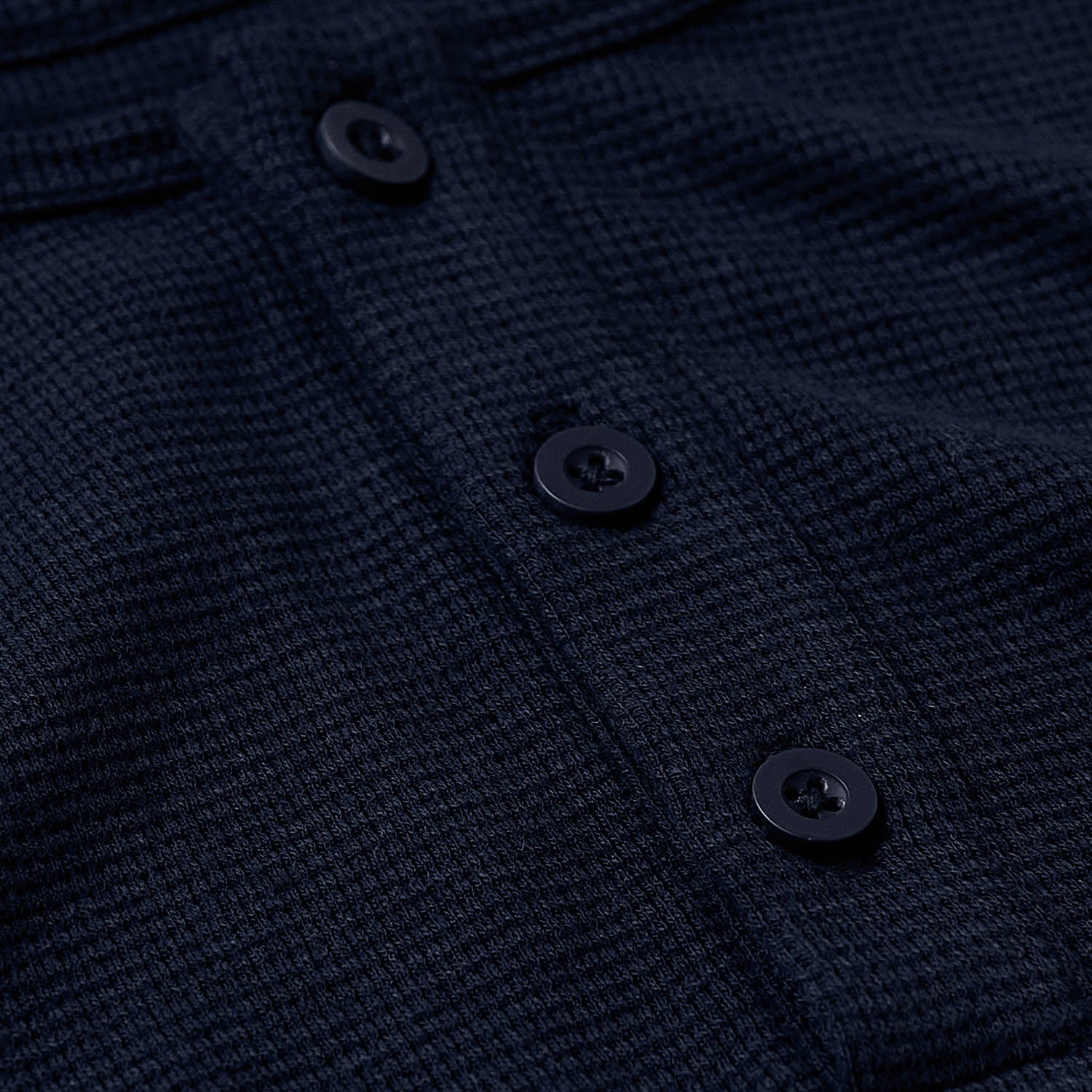 Navy Waffle Long Sleeve Henley - Image 6