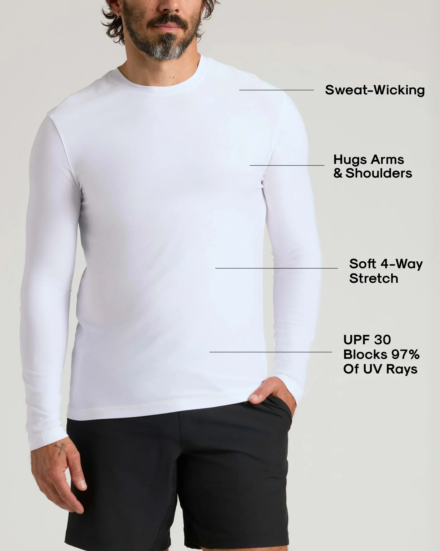 White Active Long Sleeve Crew T-Shirt - Image 3