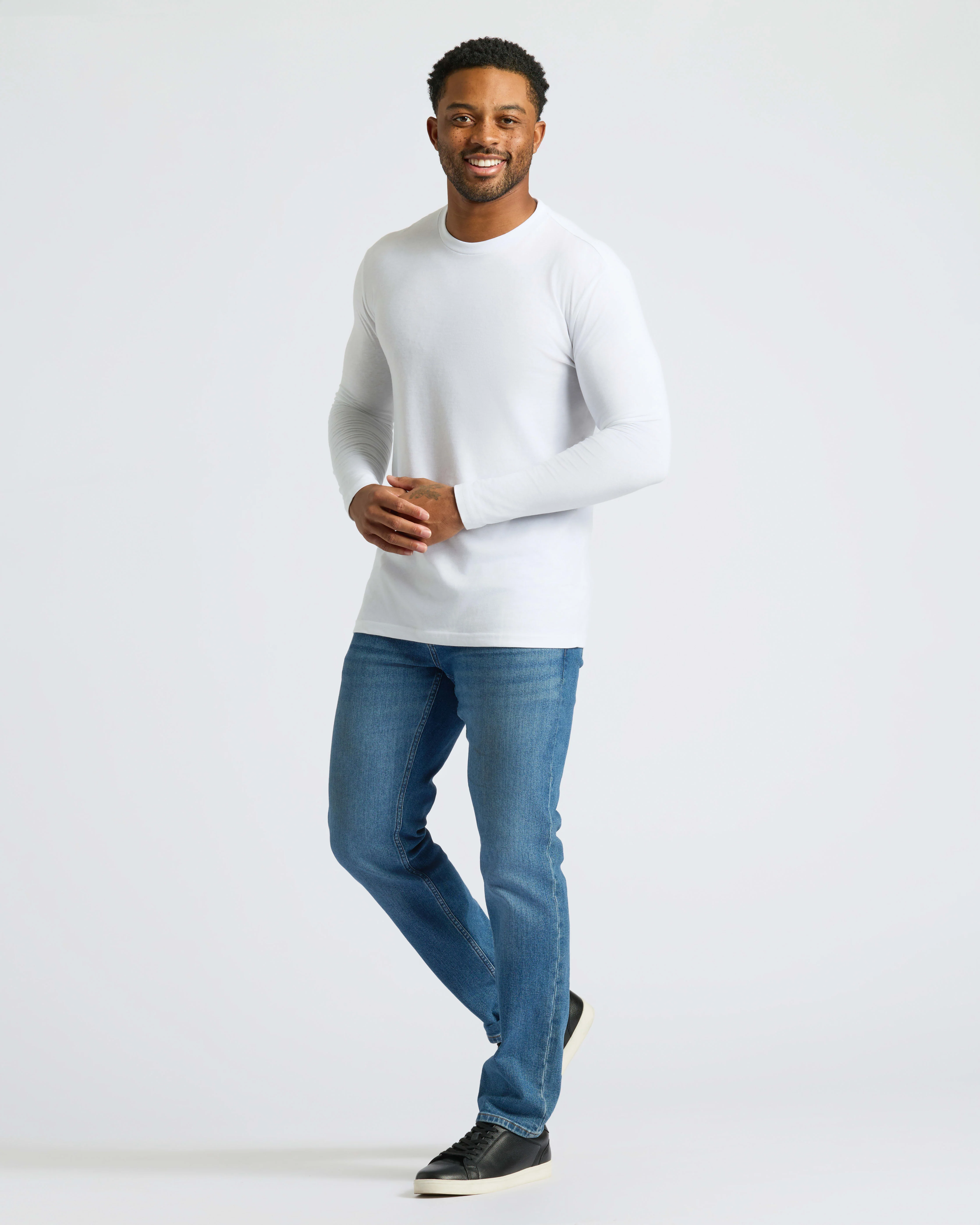 White Classic Long Sleeve Crew Neck 6-Pack - Image 6