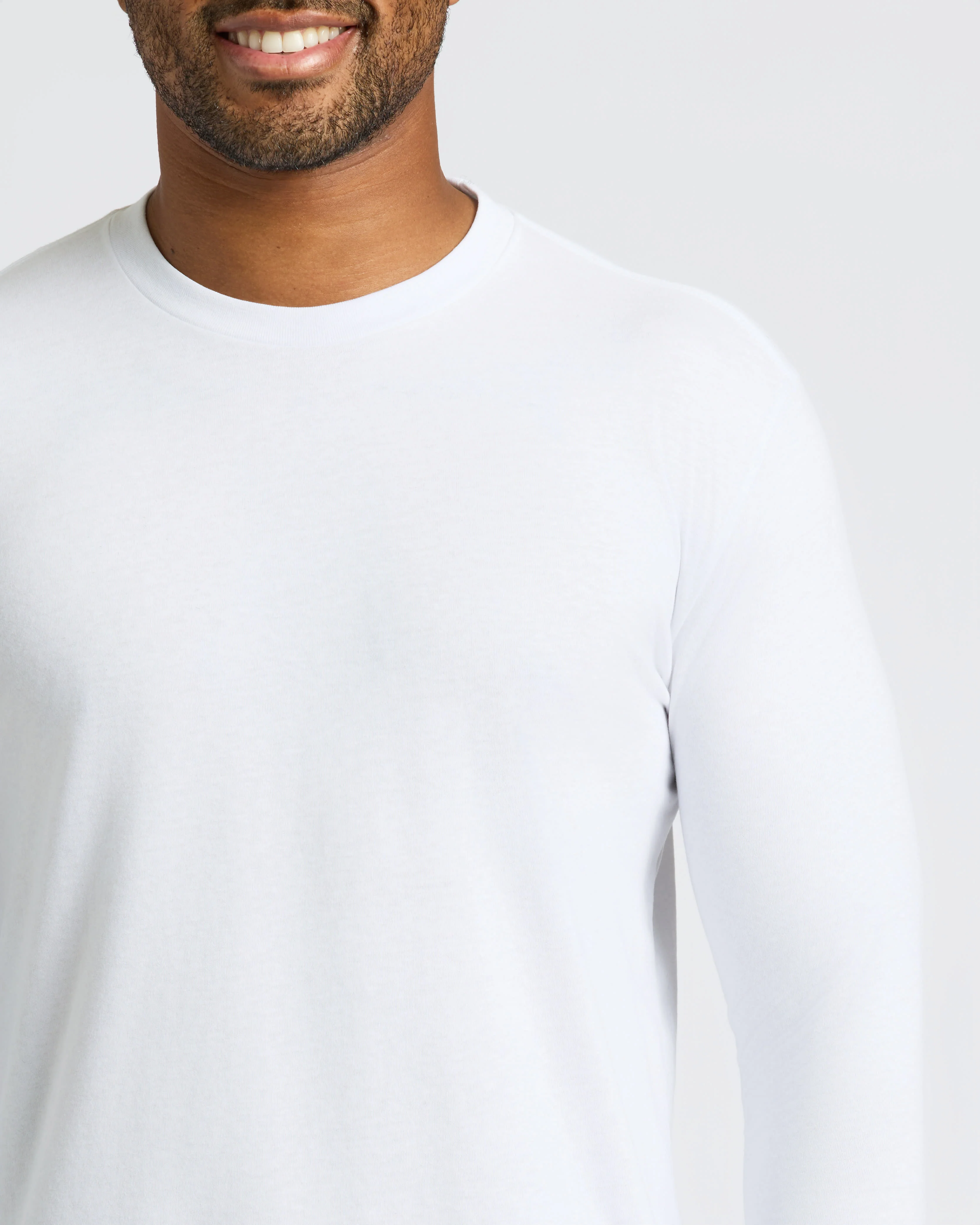 All White Long Sleeve Crew Neck 3-Pack - Image 8