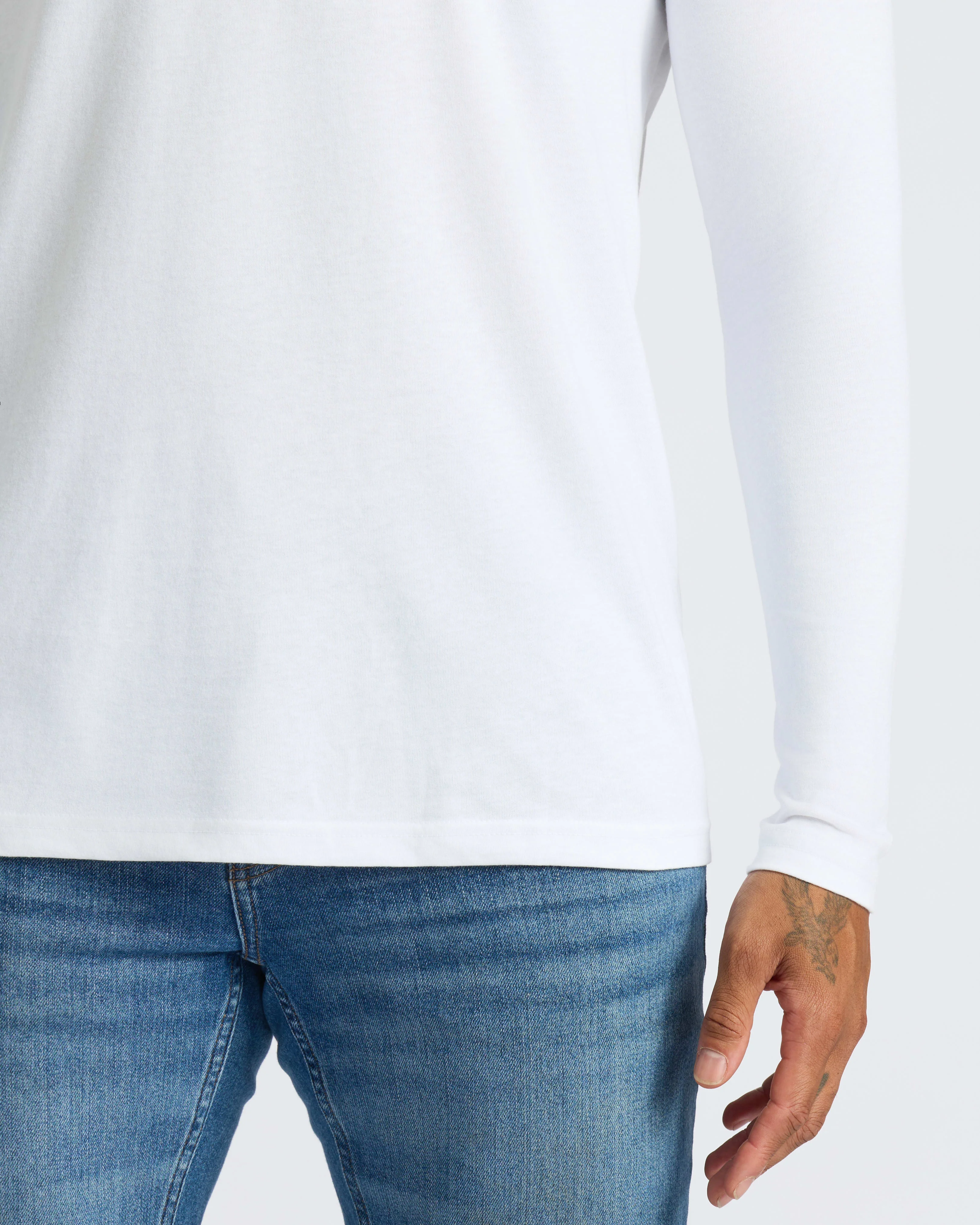All White Long Sleeve Crew Neck 3-Pack - Image 7