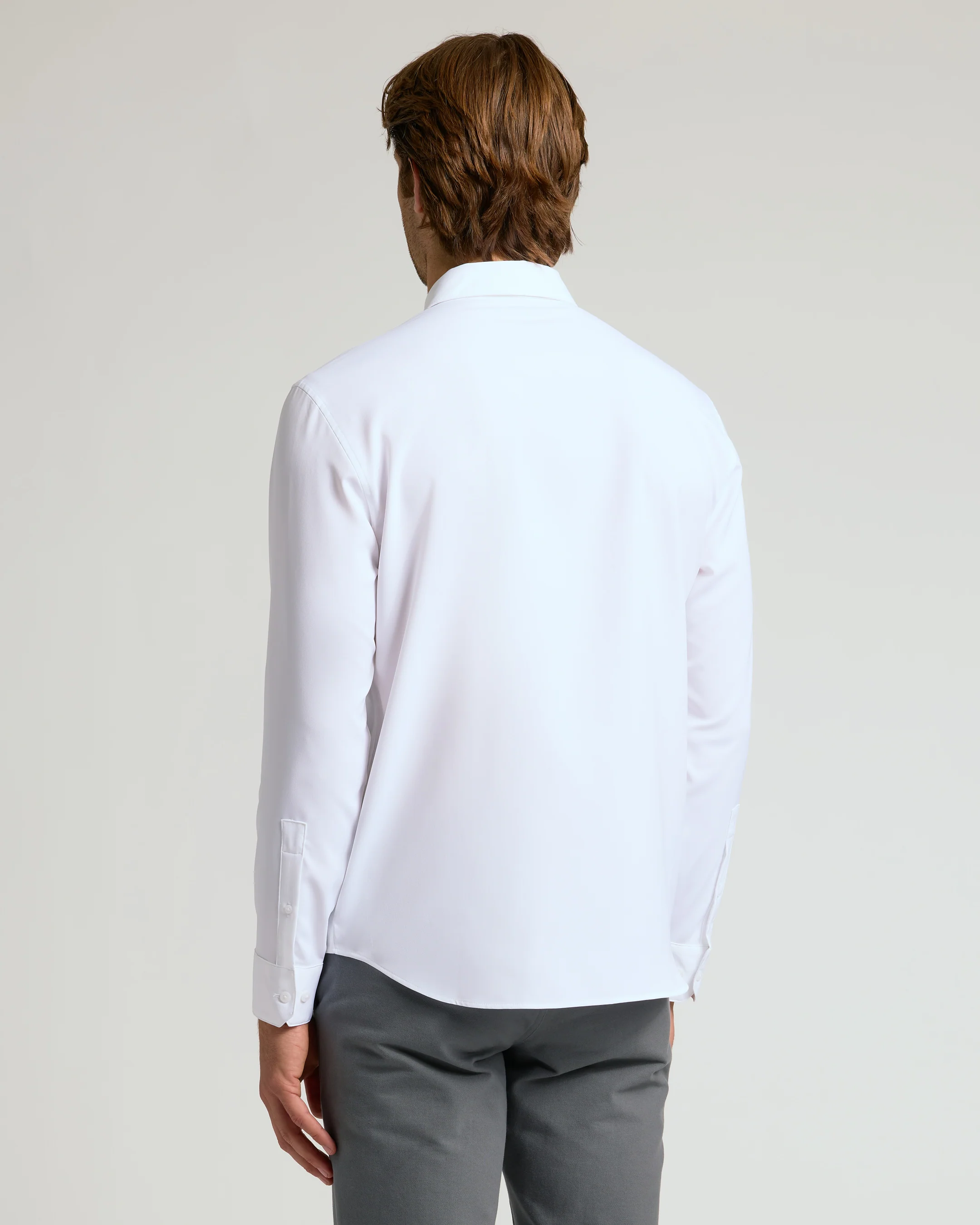 White Performance Long Sleeve Dress Shirt - Image 3