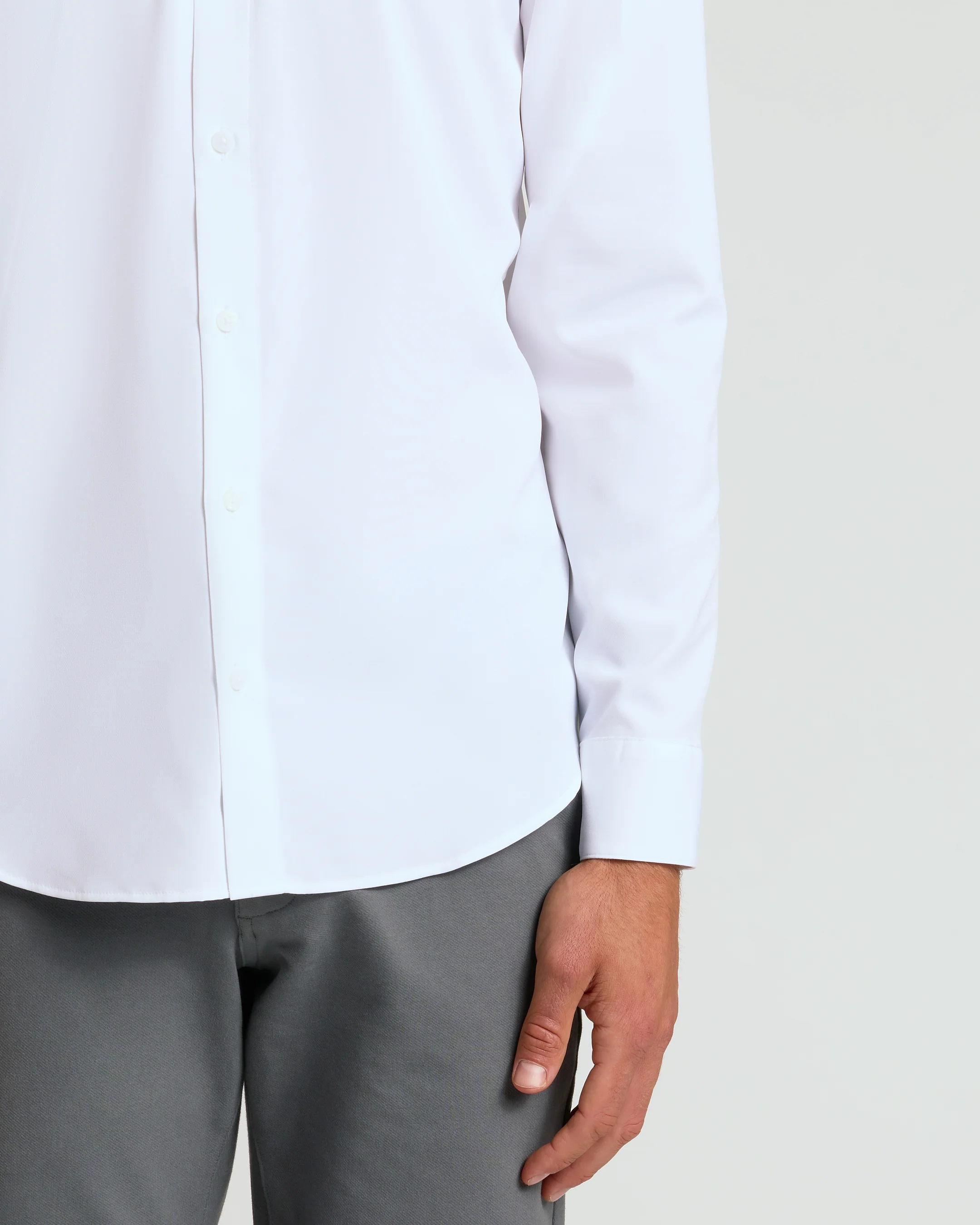 White Performance Long Sleeve Dress Shirt - Image 4
