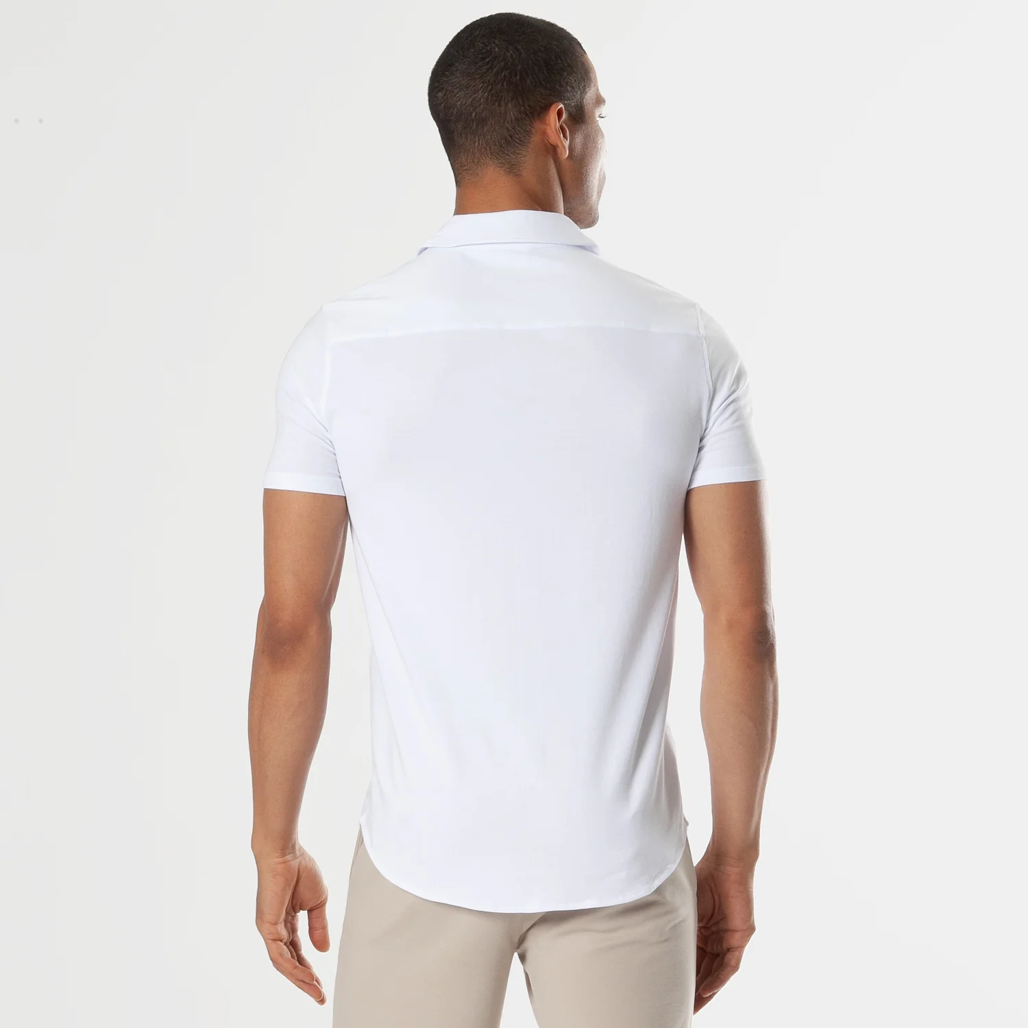White Short Sleeve Knit Shirt - Image 3