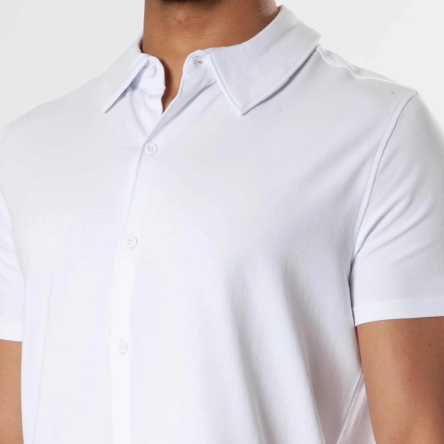 White Short Sleeve Knit Shirt - Image 6