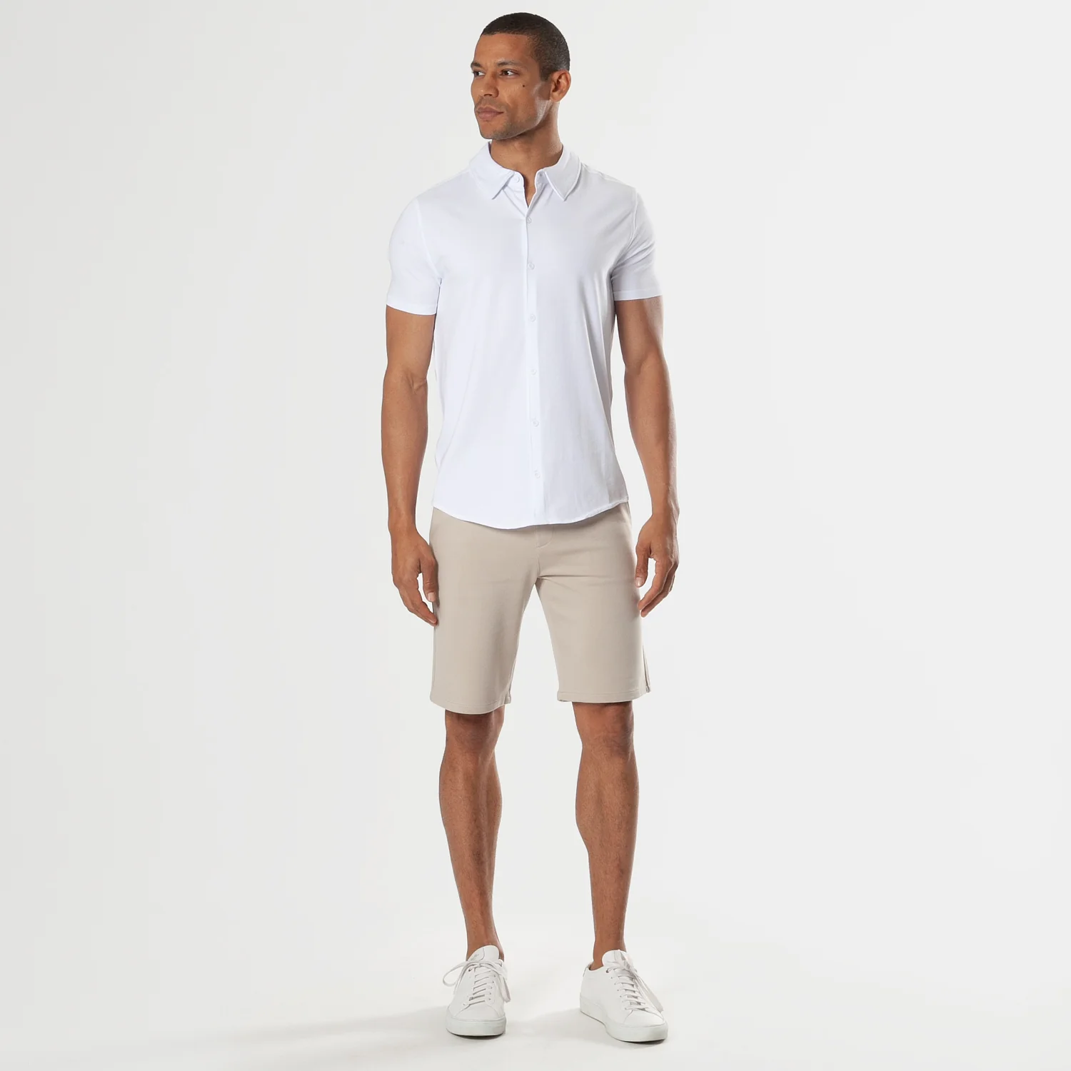 White Short Sleeve Knit Shirt - Image 7