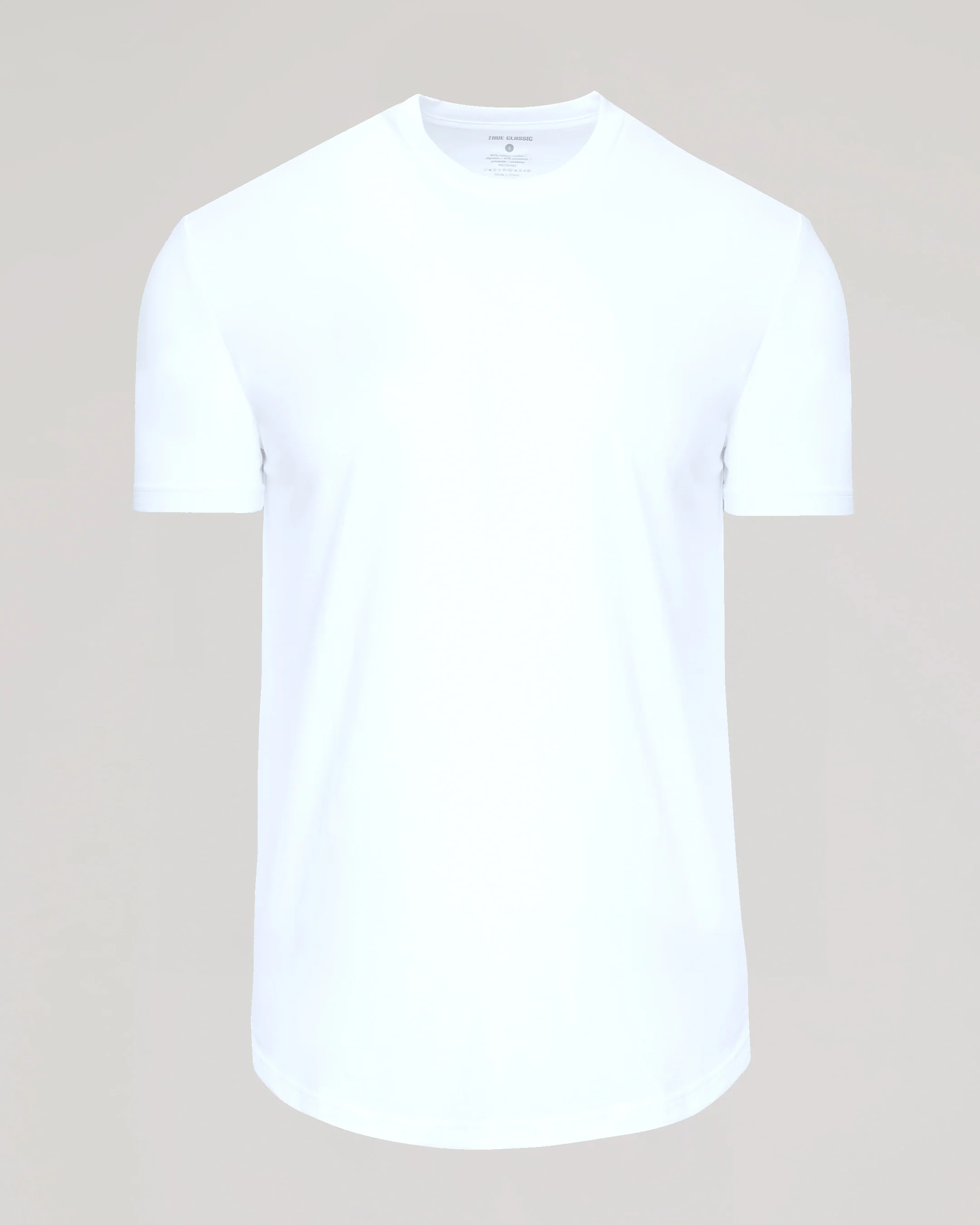 White Curved Hem Classic Crew Neck - Image 2