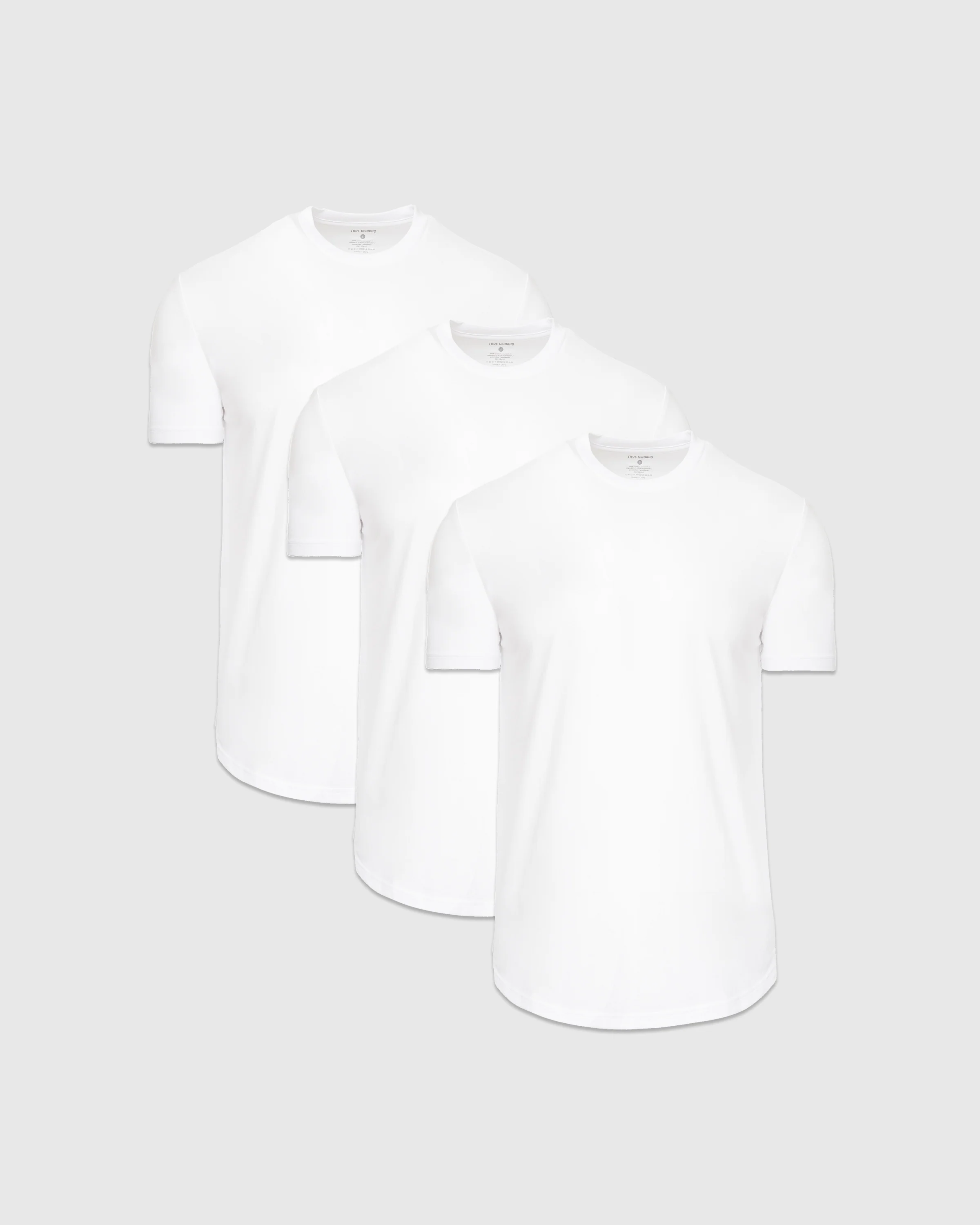 White Curved Hem Classic Crew Neck 3-Pack
