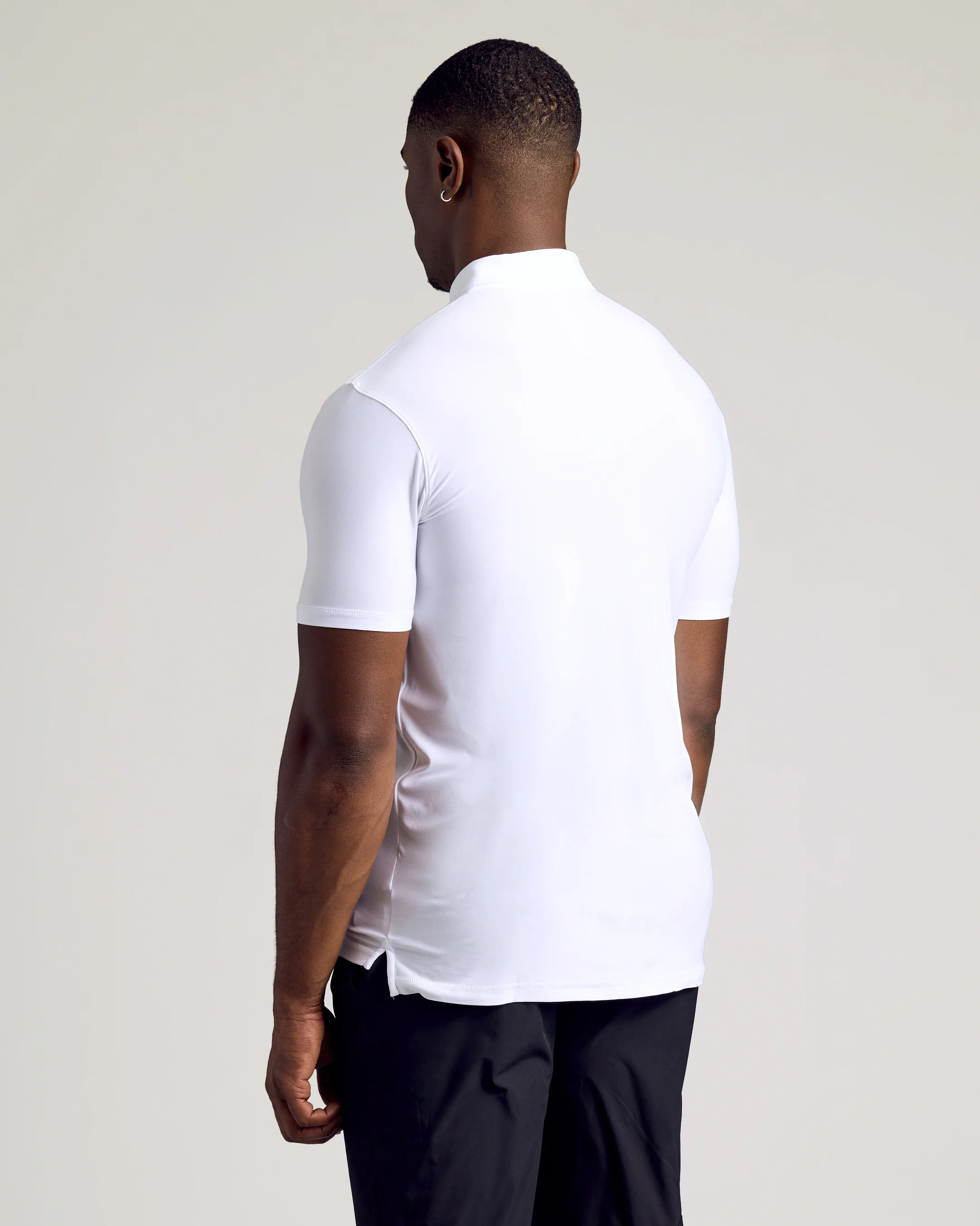 White Short Sleeve Tall Active Polo - Image 3