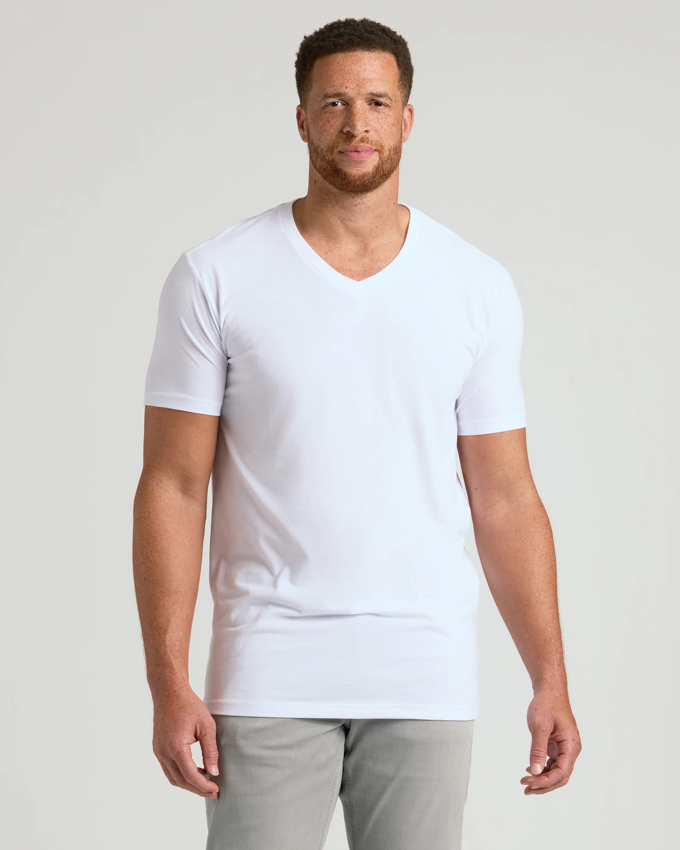 White Short Sleeve Tall Classic V-Neck 3-Pack - Image 2