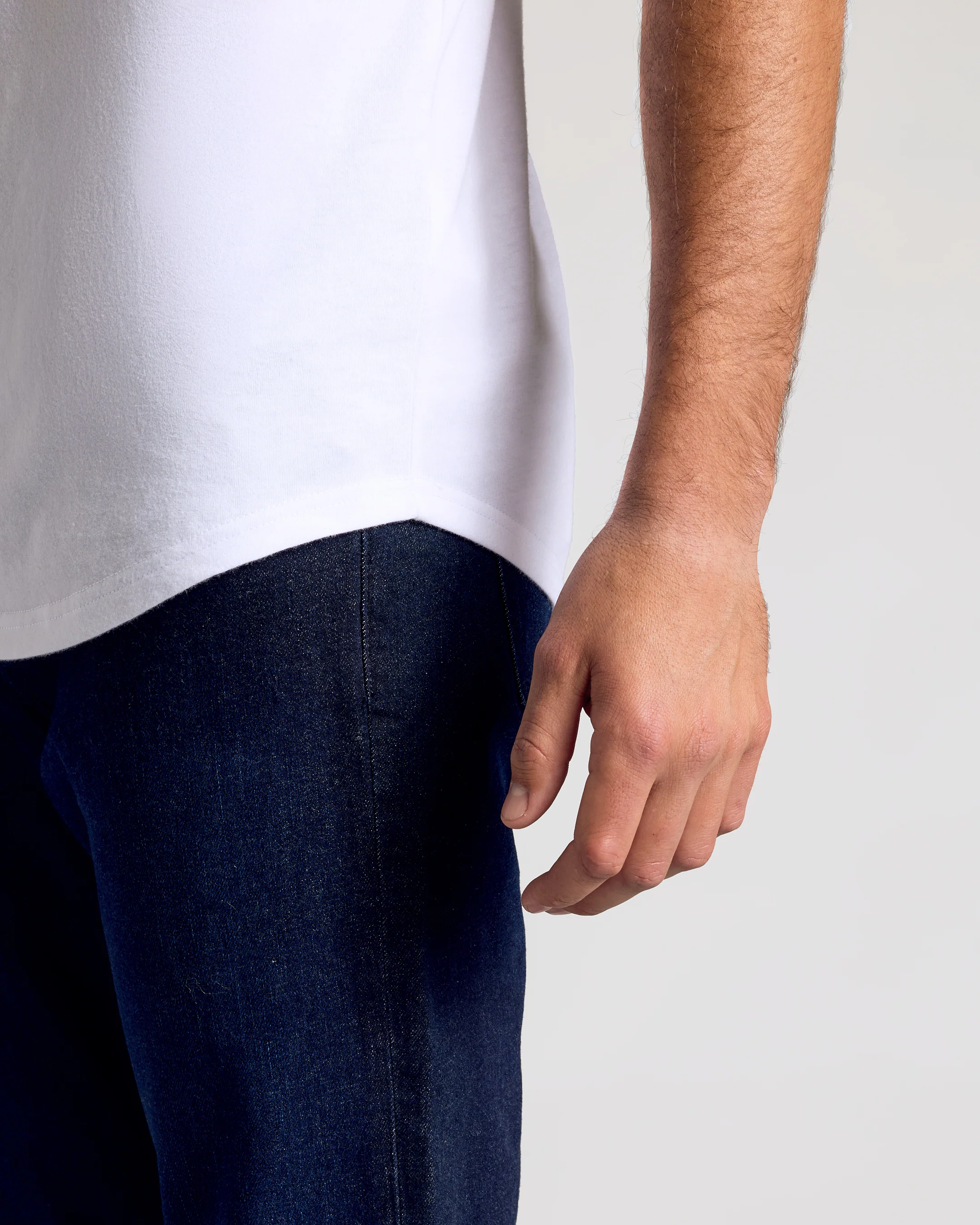 White Short Sleeve Tall Curved Hem Crew - Image 7