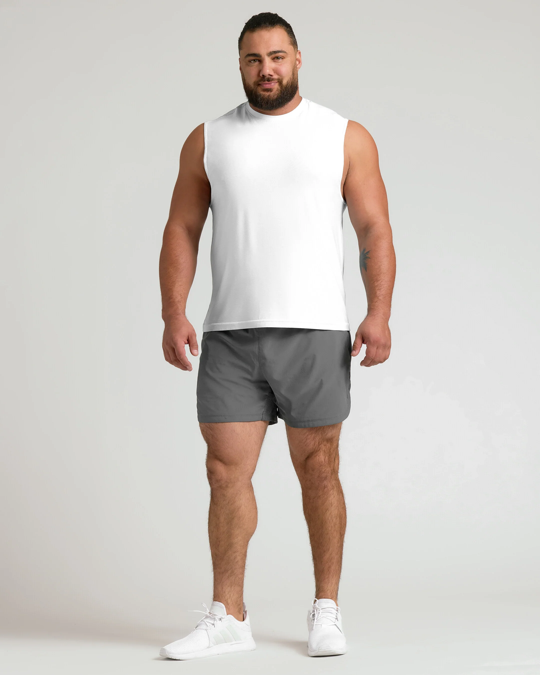 White Sleeveless Active Muscle Tee - Image 4