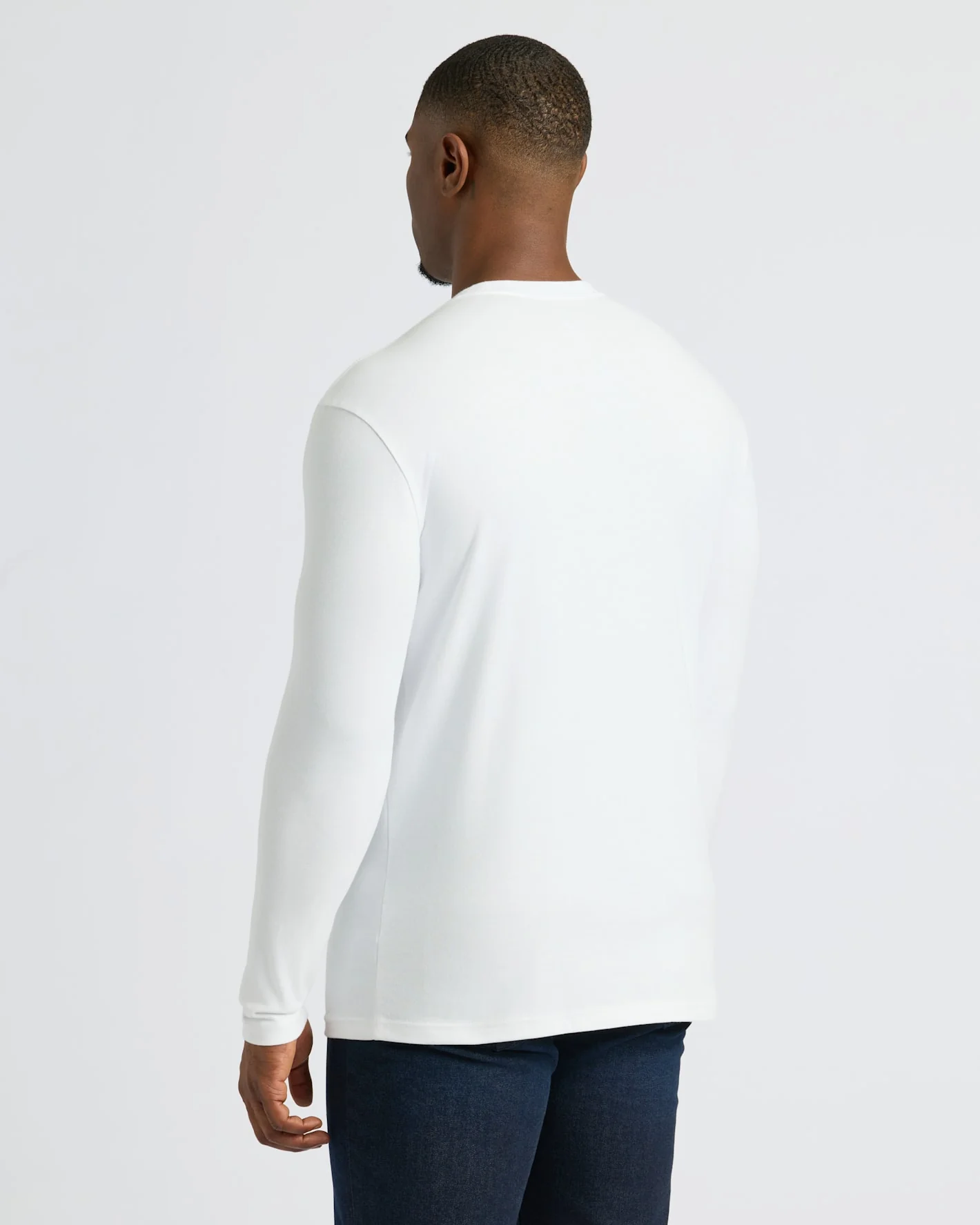 White Tall Heavyweight Long Sleeve Pocket Crew 4-Pack - Image 4