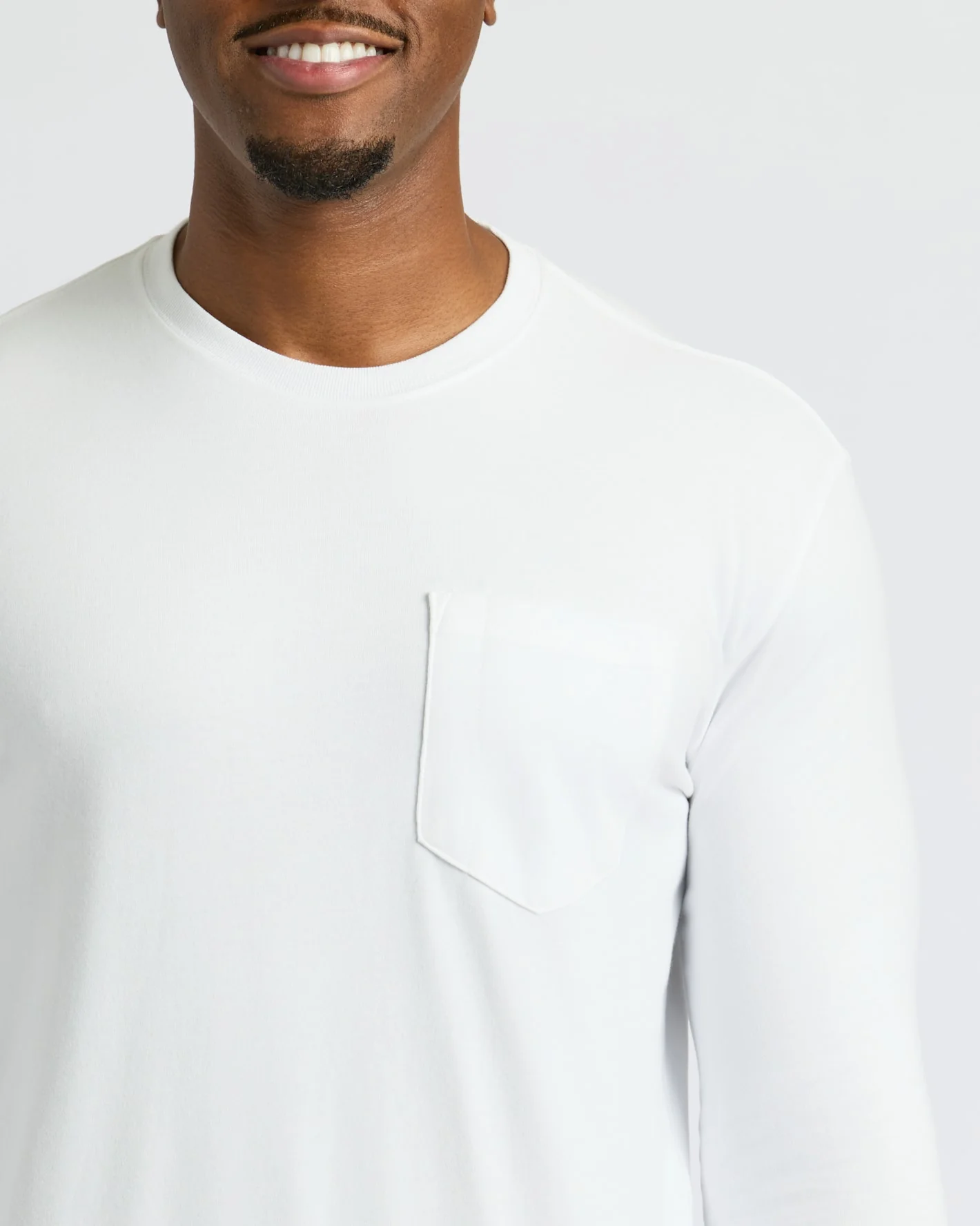 White Tall Heavyweight Long Sleeve Pocket Crew 4-Pack - Image 5