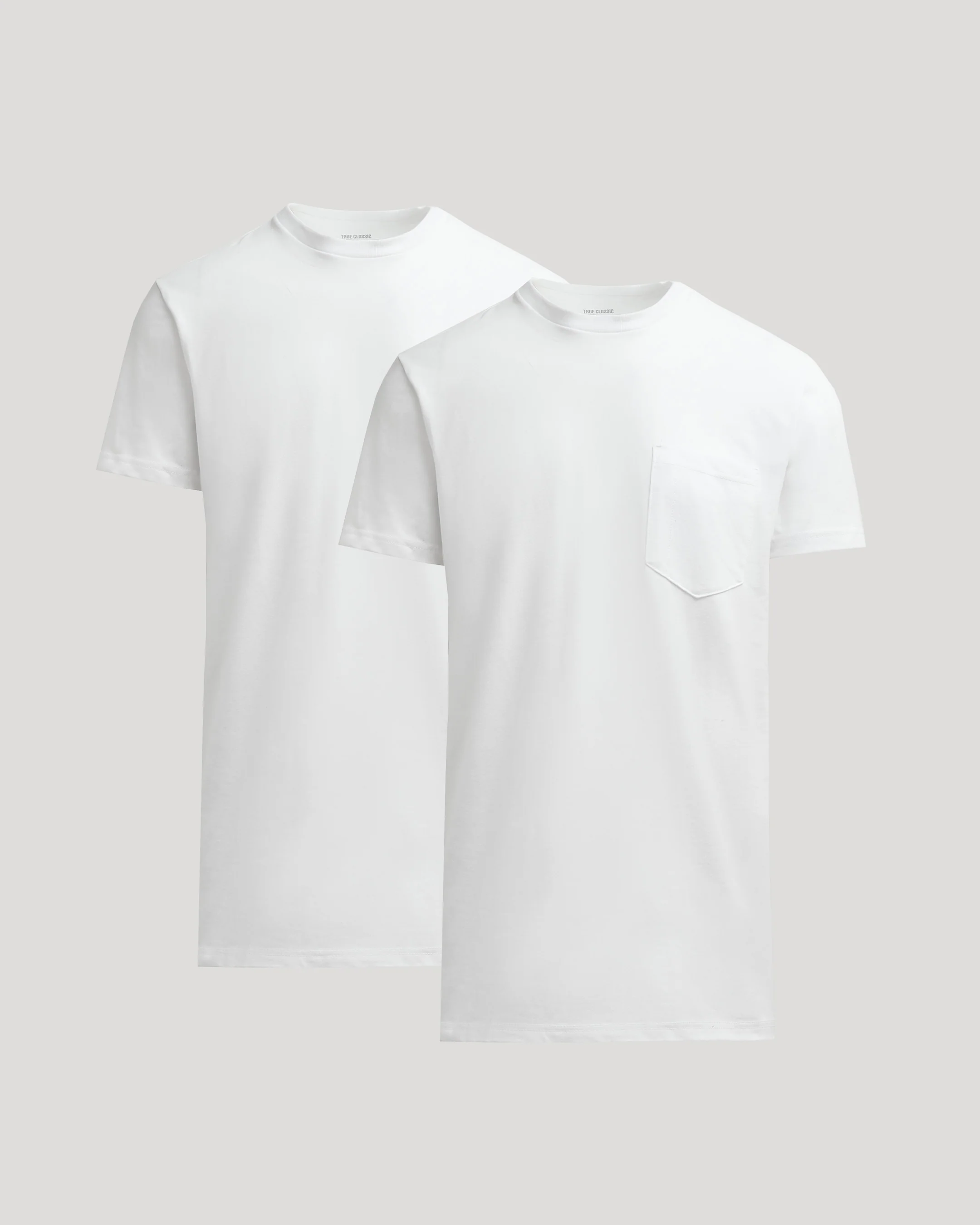 White Tall Heavyweight Pocket Crew Neck 2-Pack