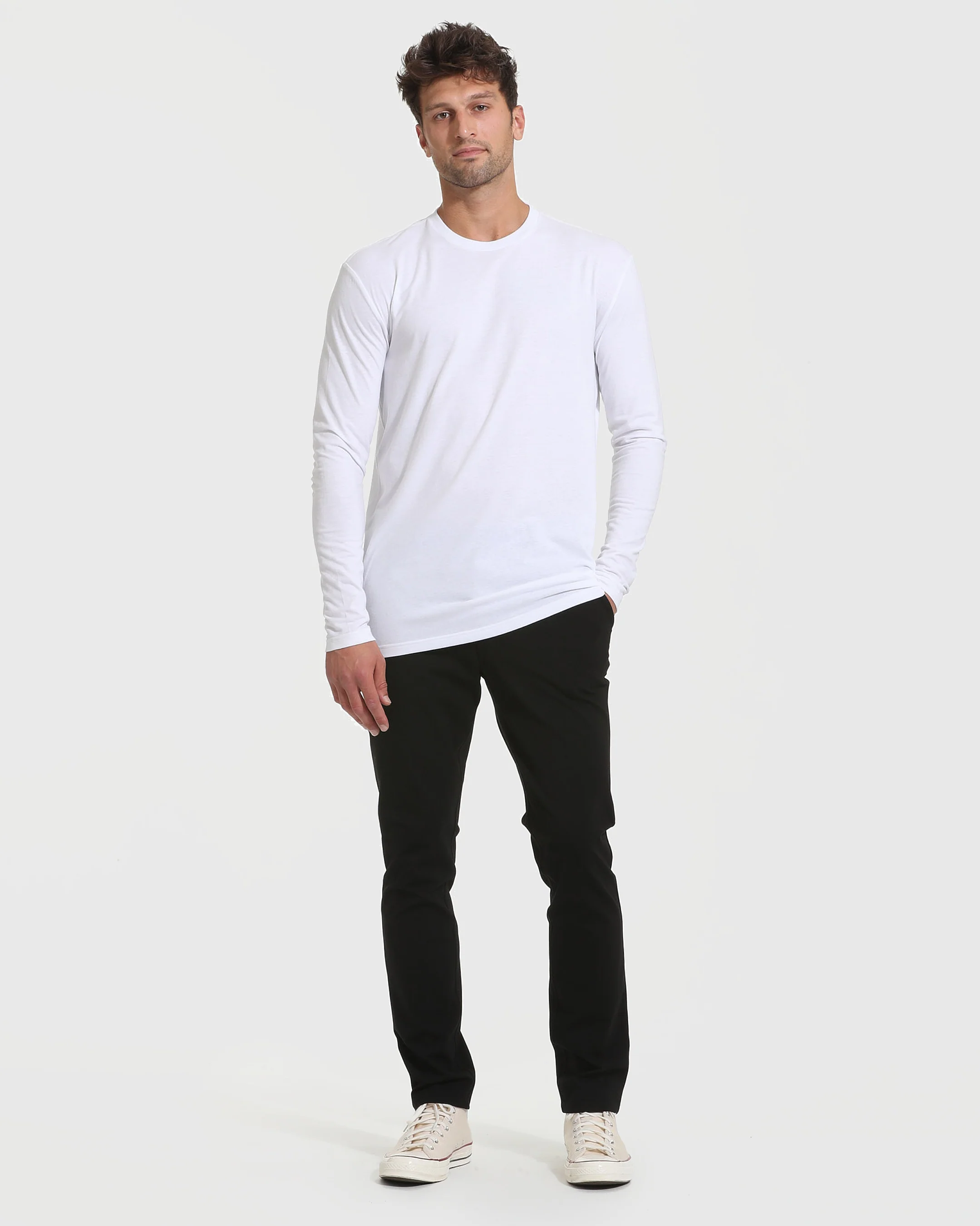 White Tall Long Sleeve T-Shirt - Image 6