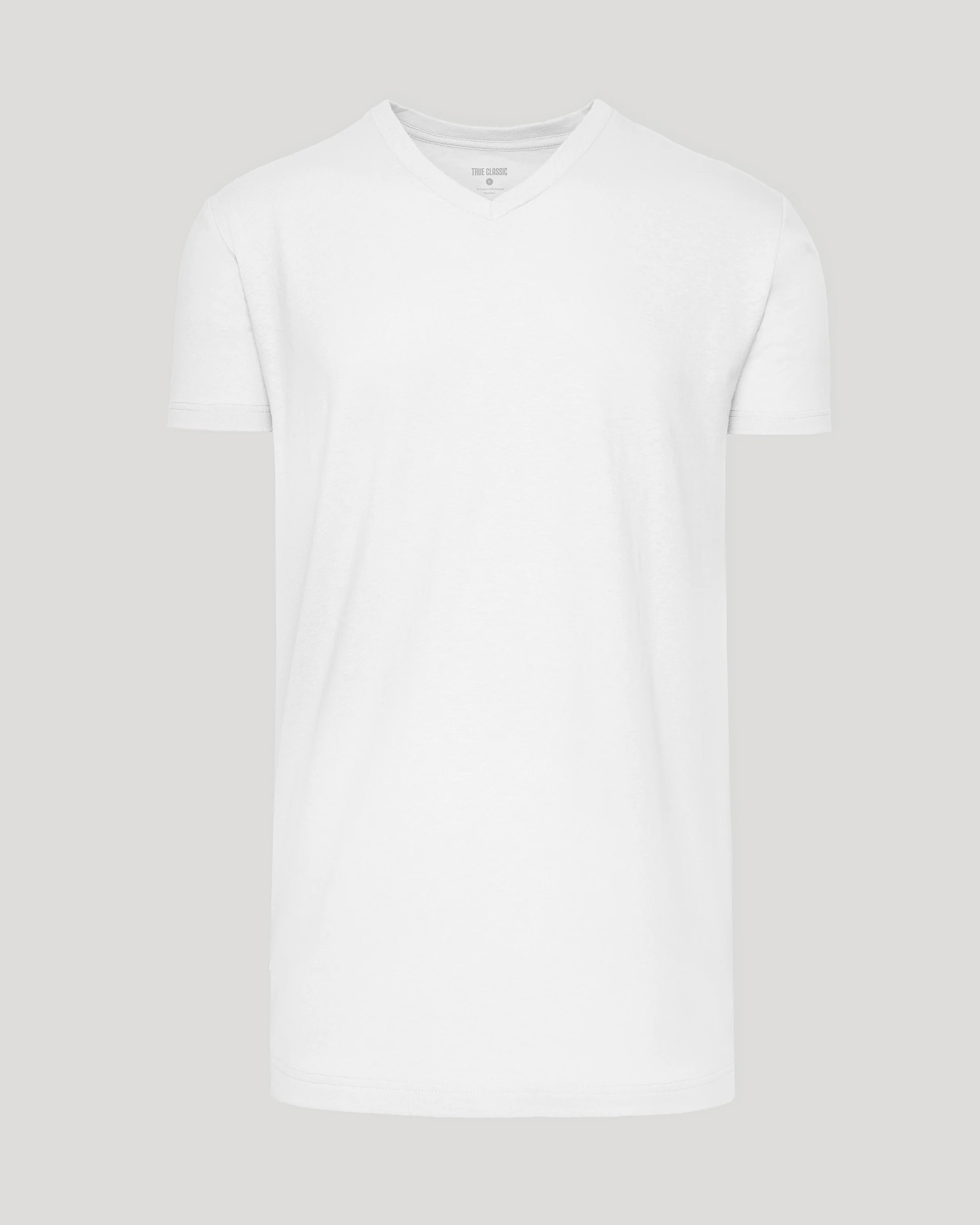 White Tall Short Sleeve Classic V-Neck - Image 2