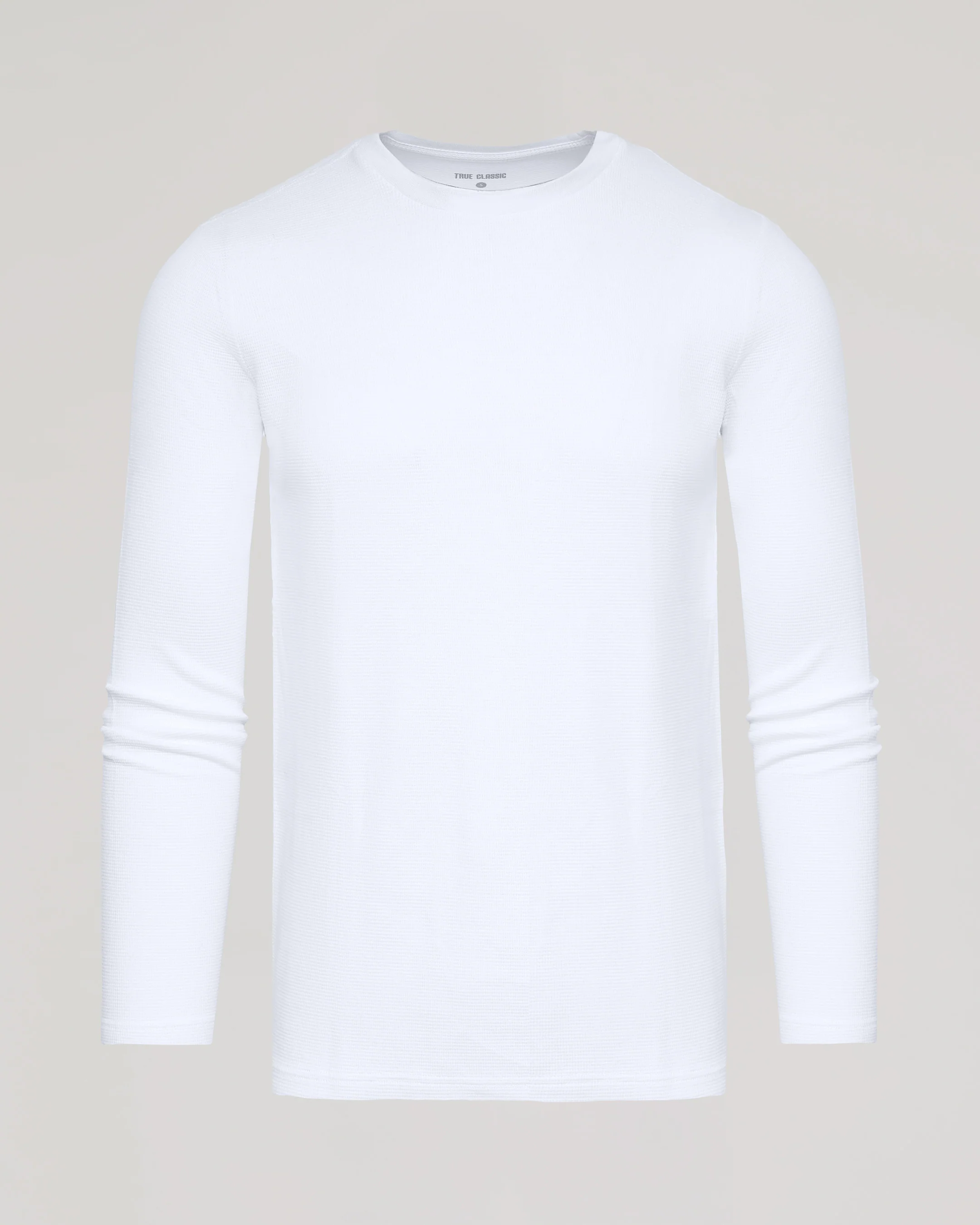 White Waffle Long Sleeve Crew Neck - Image 2