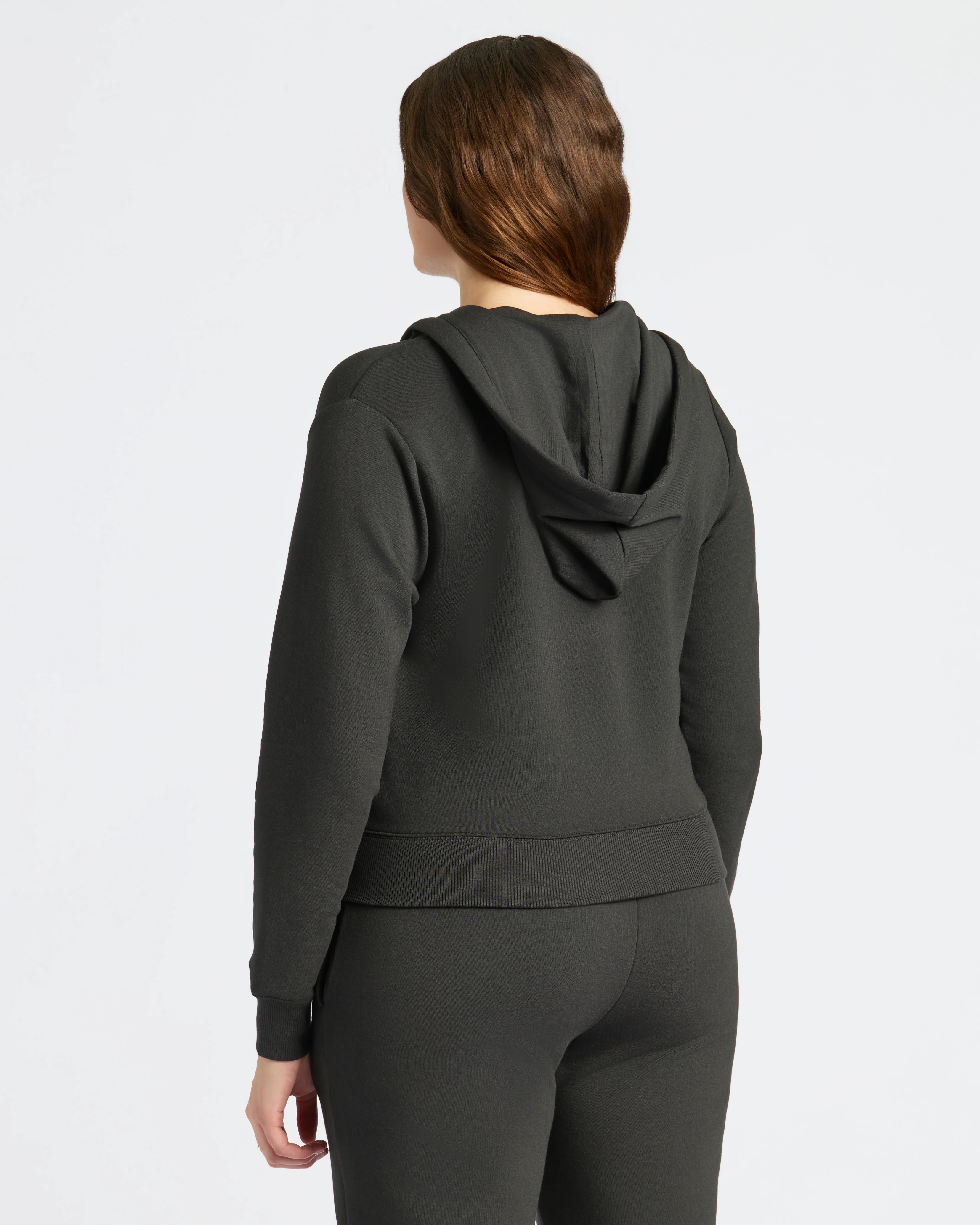 Womens Black Crop Zip Hoodie - Image 8