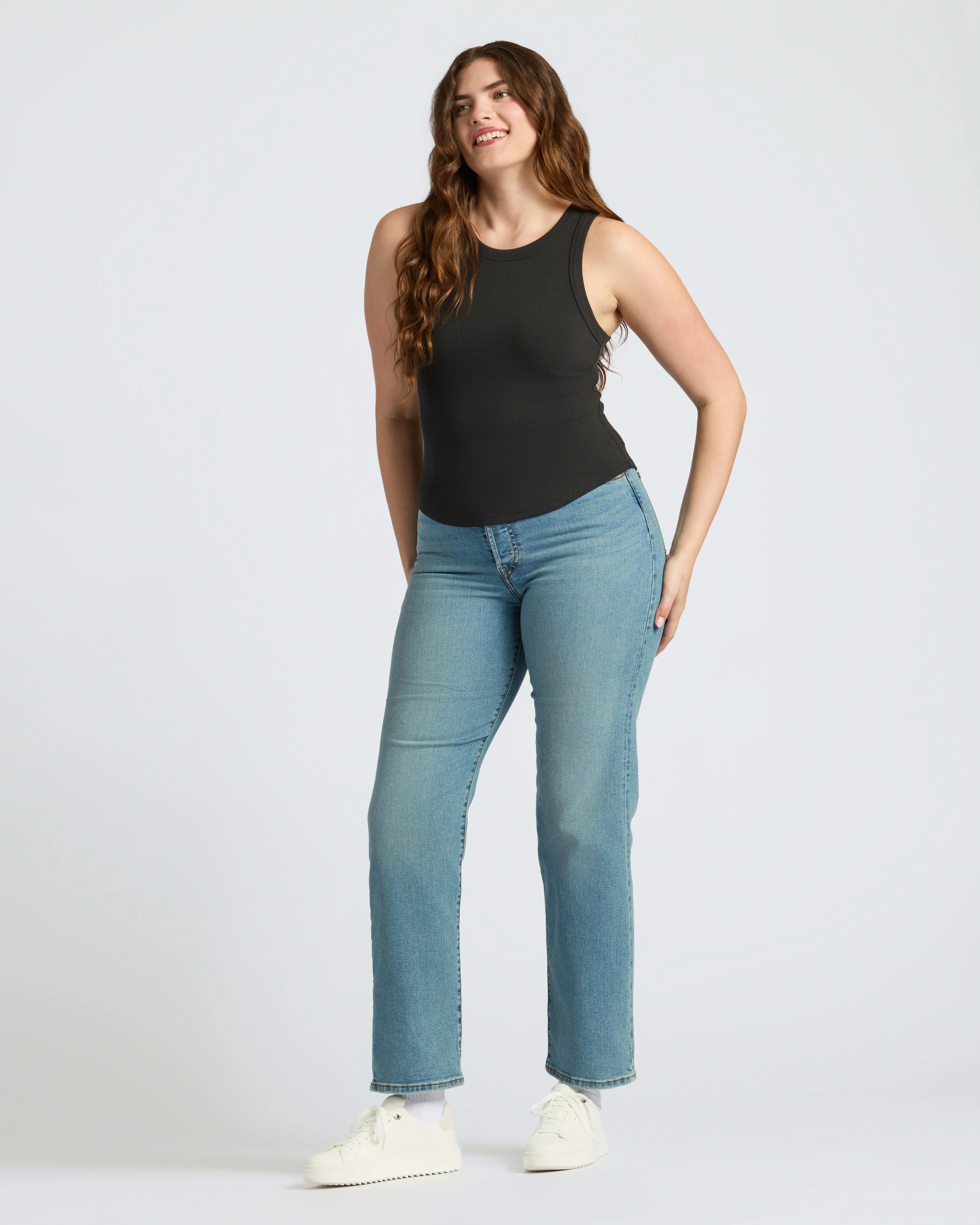 Womens Black Ribbed High Neck Tank 3-Pack - Image 7