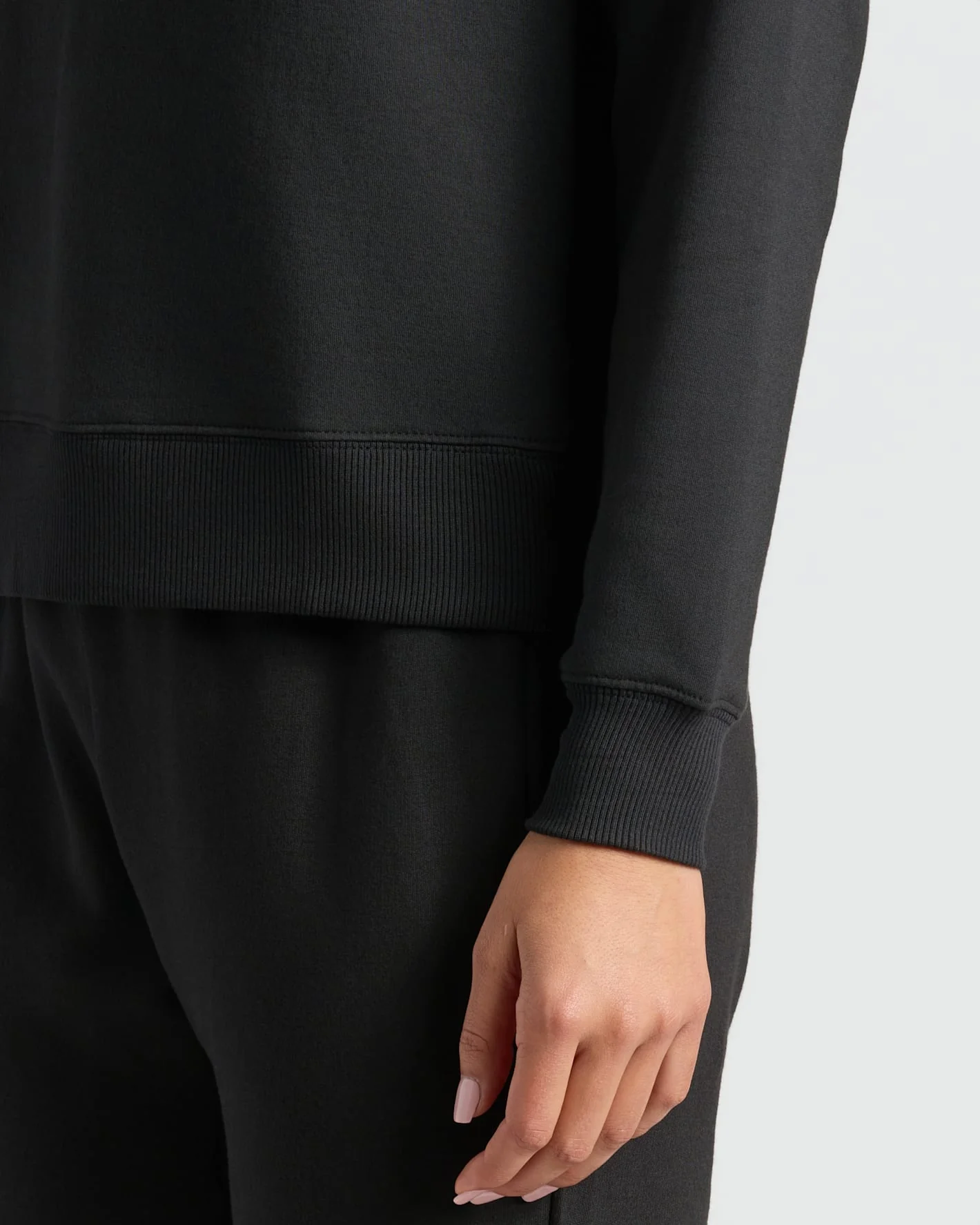 Womens Black Slouch Pullover Crew - Image 6