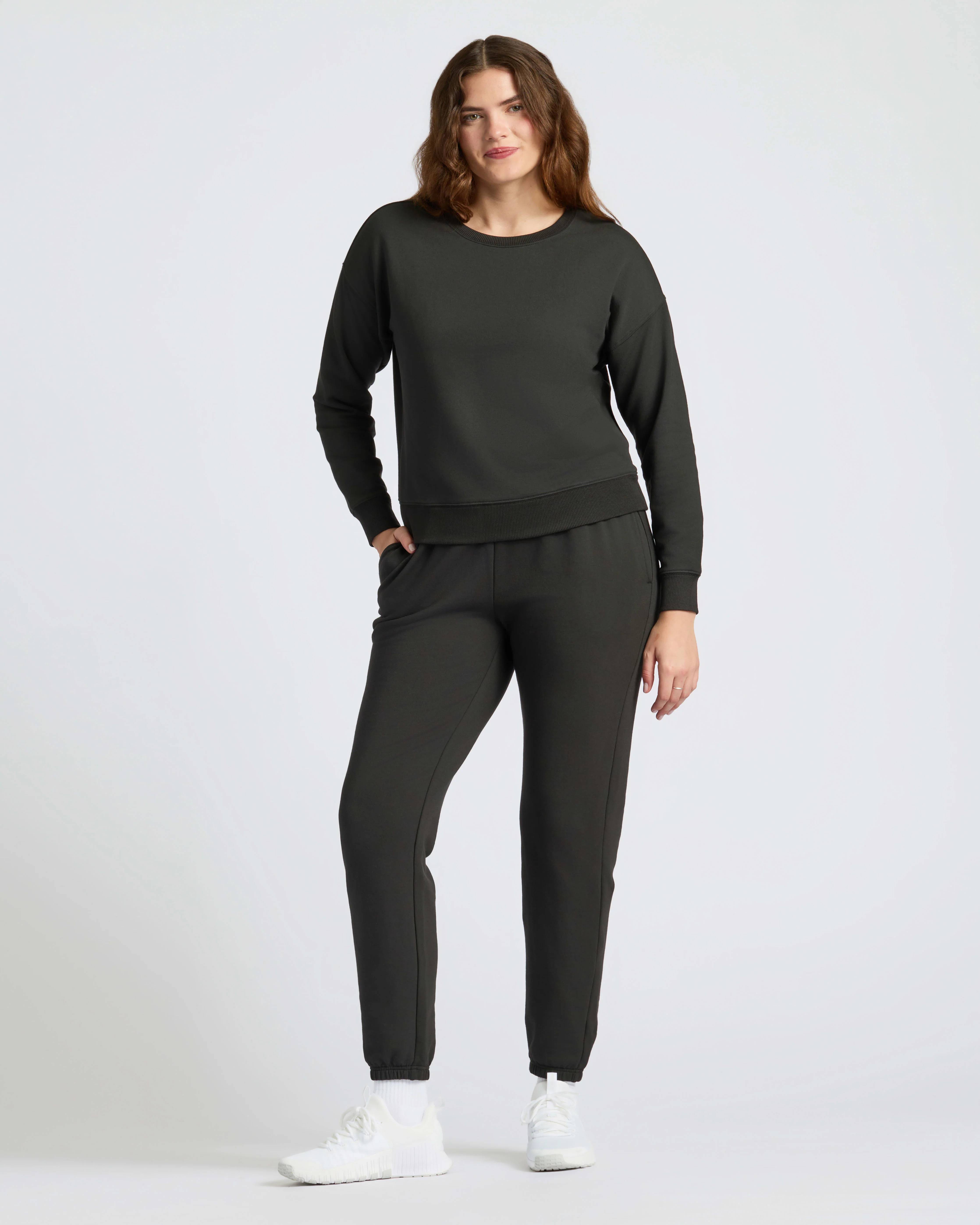Womens Black Slouch Pullover Crew - Image 7