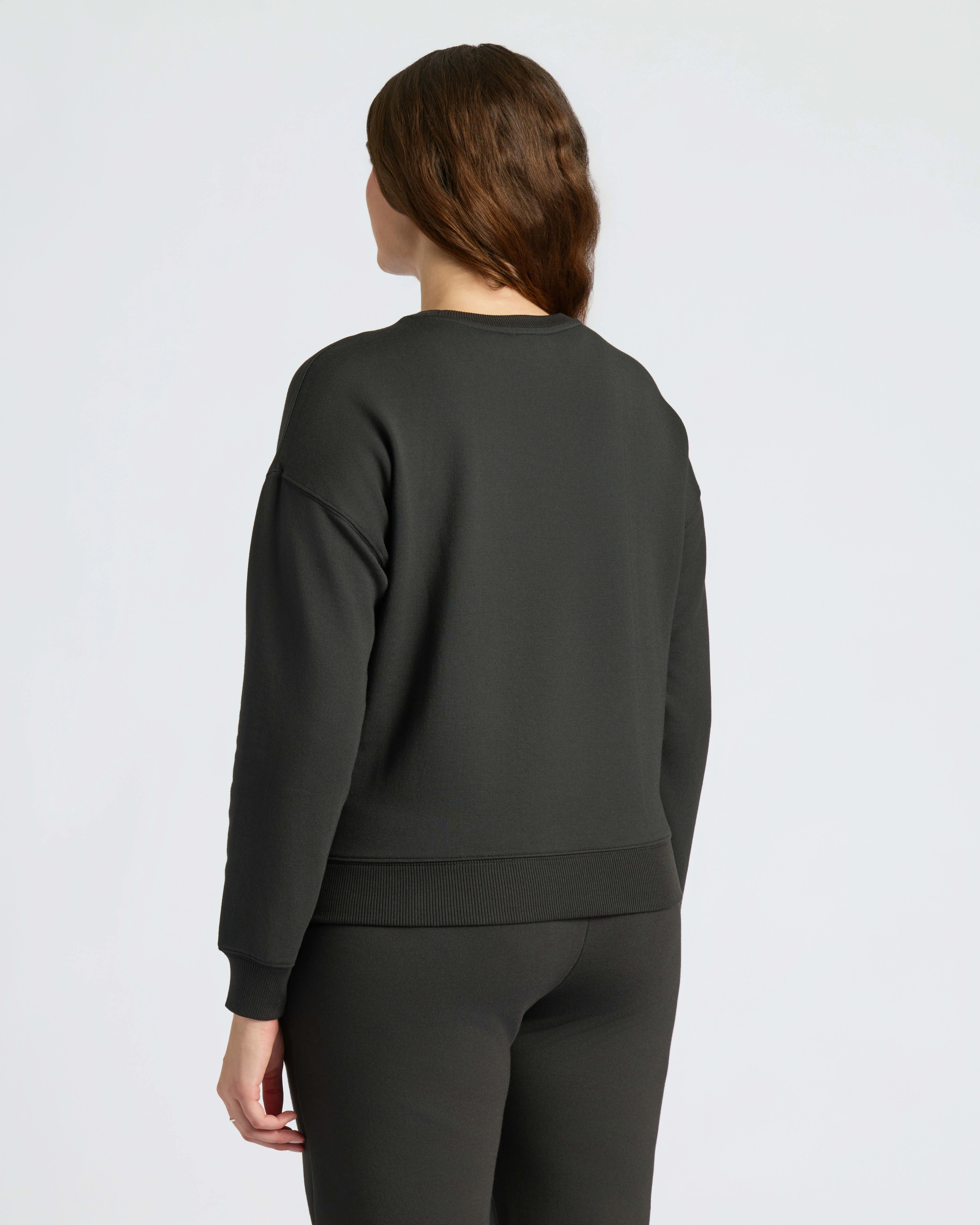 Womens Black Slouch Pullover Crew - Image 8