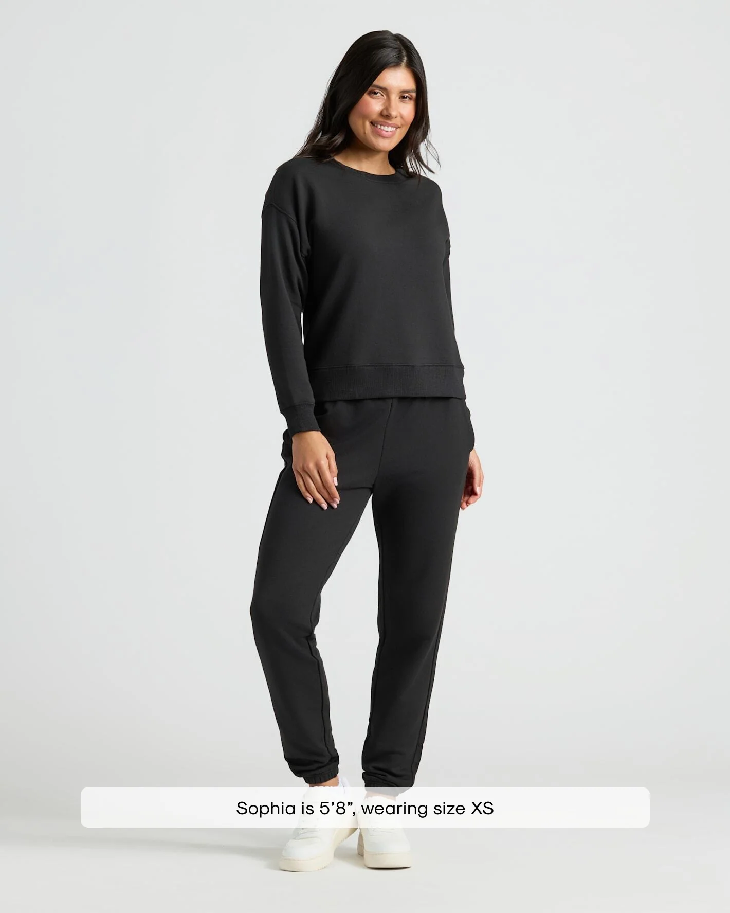 Womens Black Slouch Pullover Crew & Relaxed Jogger 2-Pack - Image 2