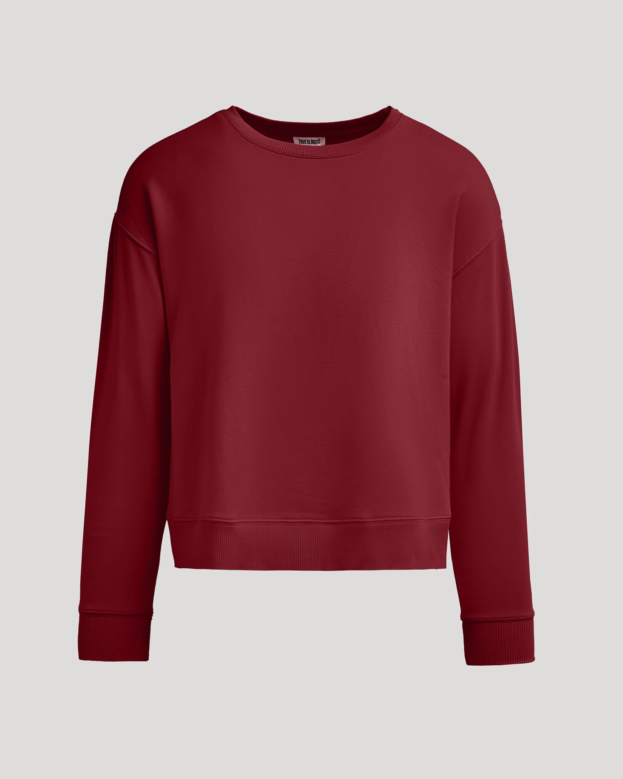 Womens Dark Maroon Slouch Pullover Crew - Image 2