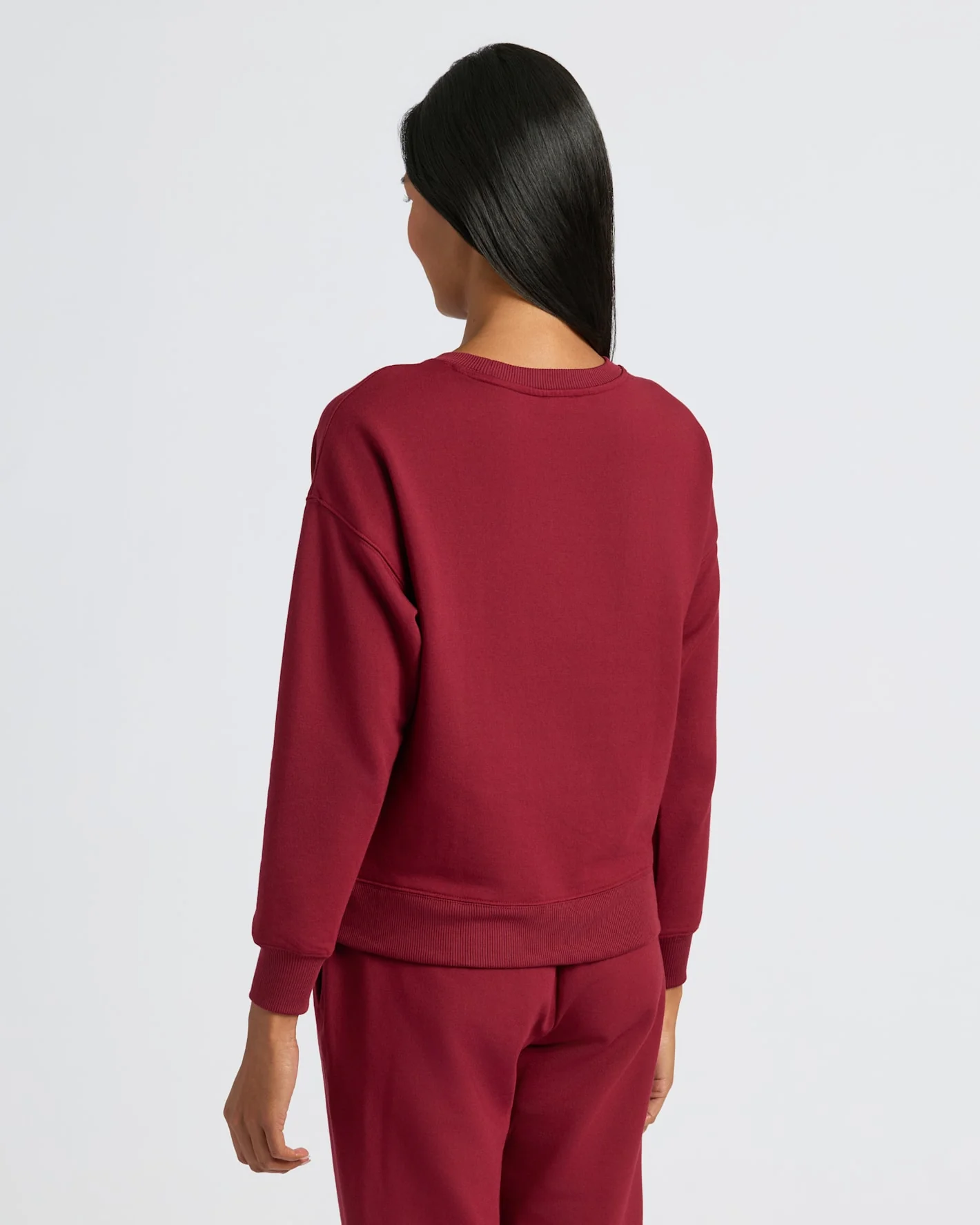 Womens Dark Maroon Slouch Pullover Crew - Image 4