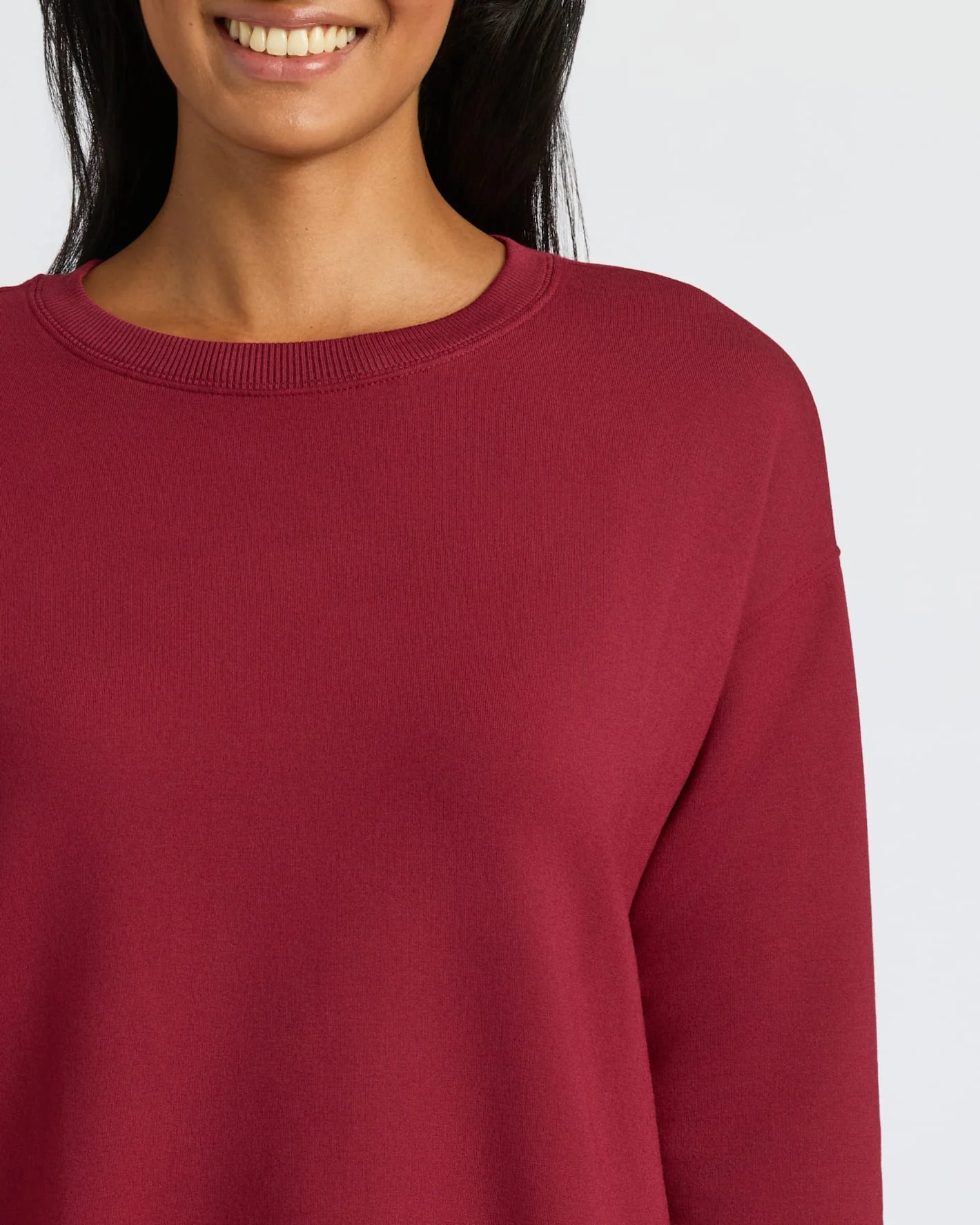 Womens Dark Maroon Slouch Pullover Crew - Image 5