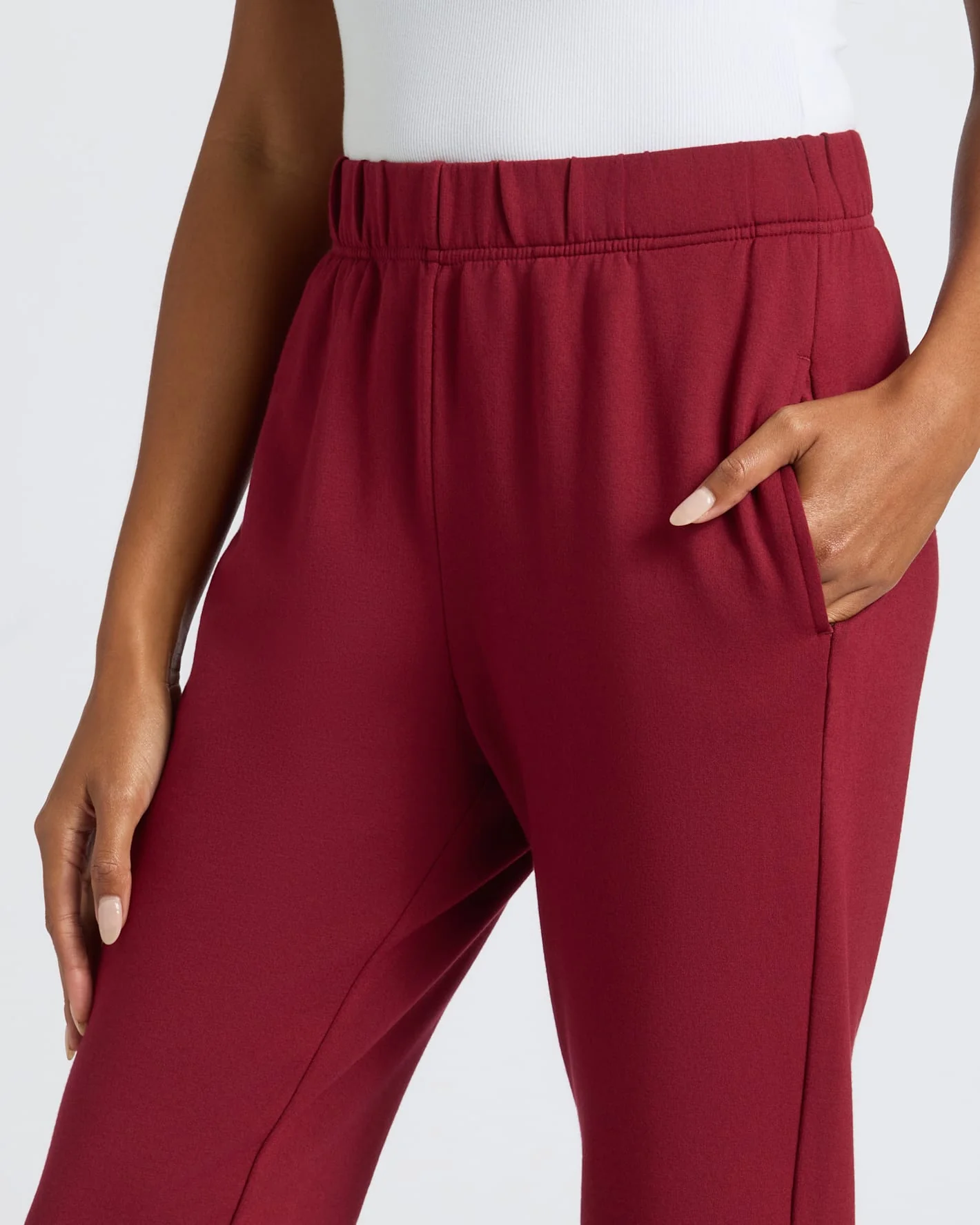 Womens Dark Maroon Relaxed Joggers - Image 5