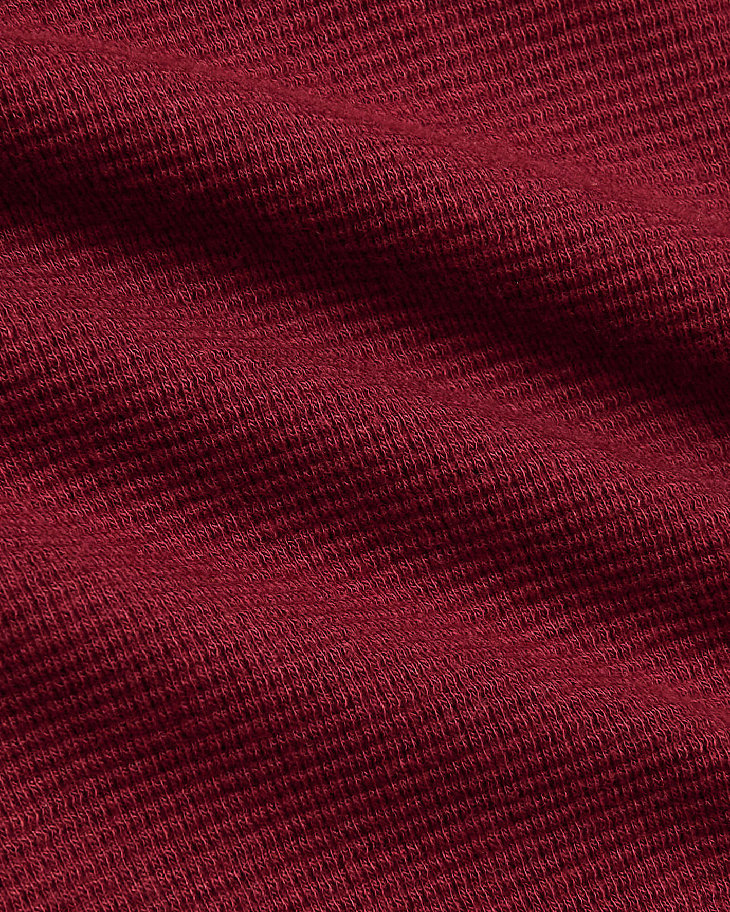 Womens Dark Maroon Waffle Long Sleeve Boxy Henley - Image 8