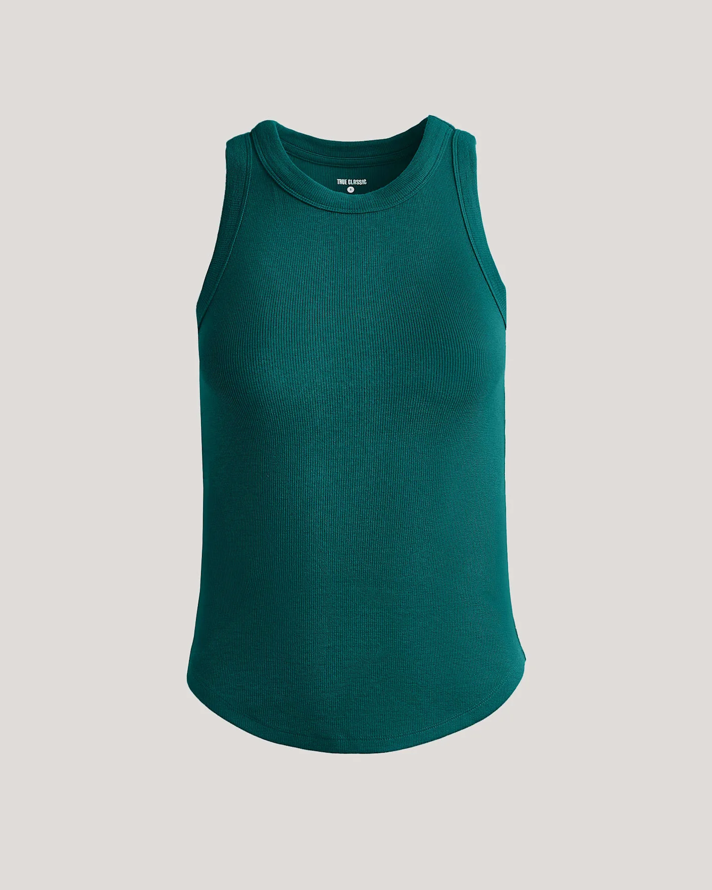 Womens Deep Emerald Ribbed High Neck Tank - Image 2