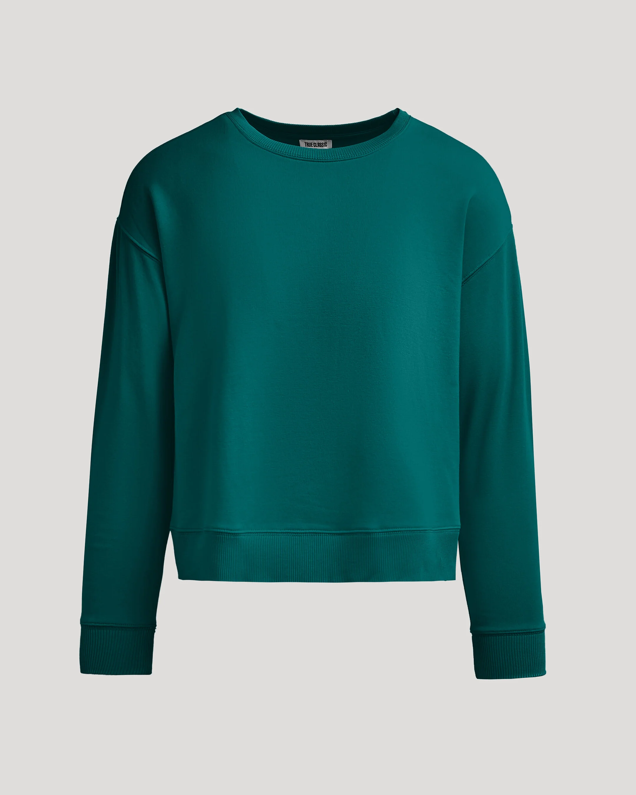 Womens Deep Emerald Slouch Pullover Crew - Image 2