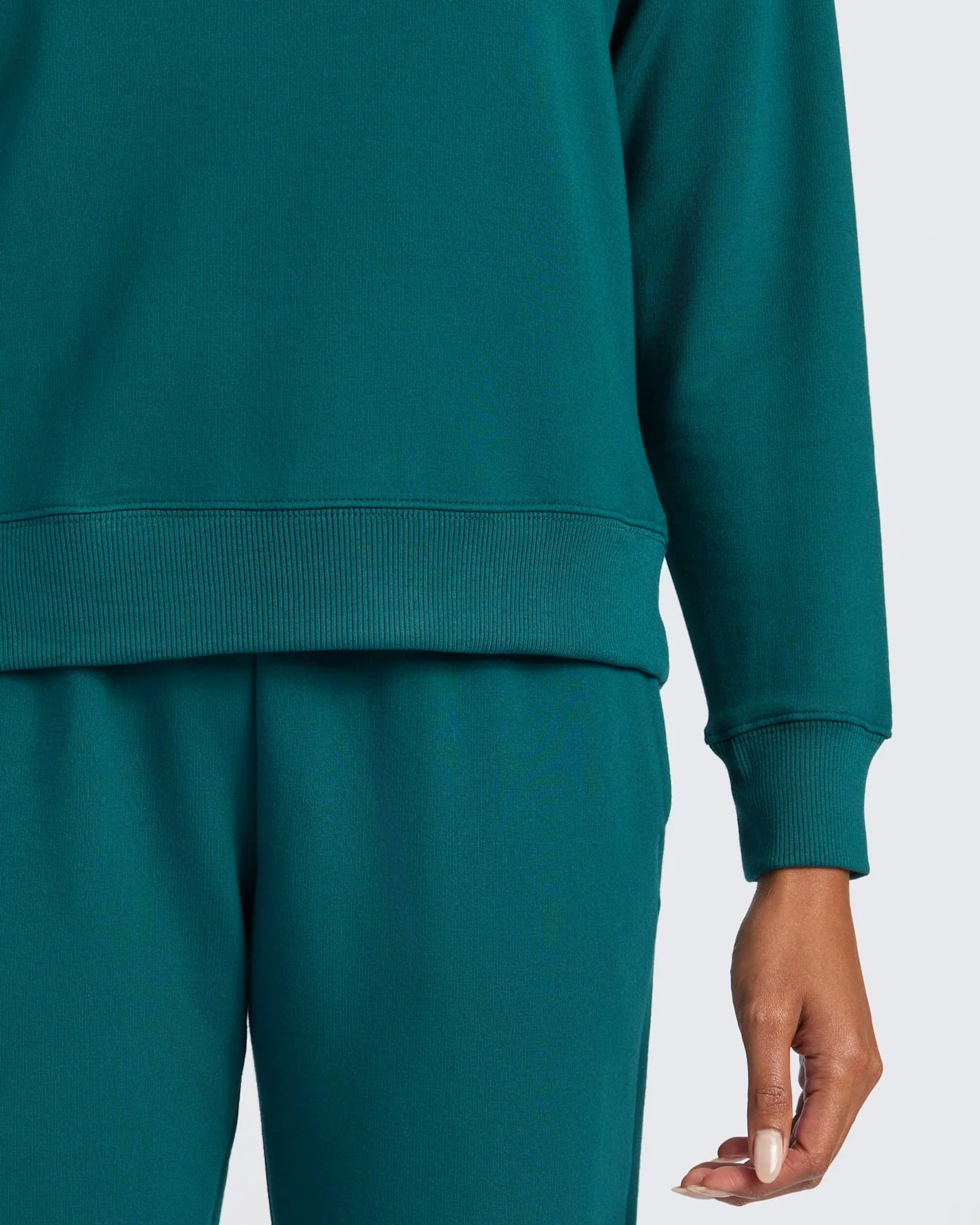 Womens Deep Emerald Slouch Pullover Crew - Image 7