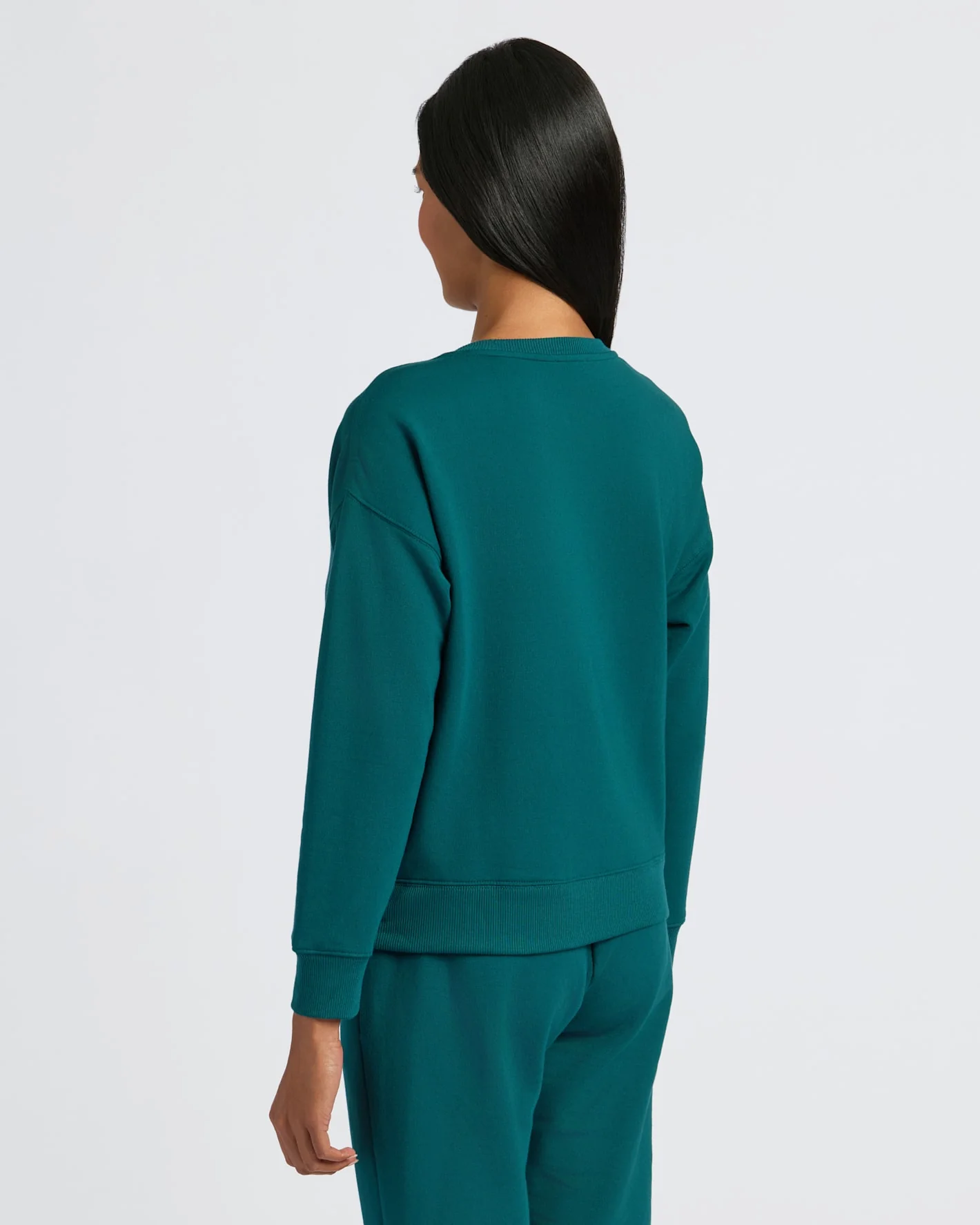 Womens Deep Emerald Slouch Pullover Crew - Image 4