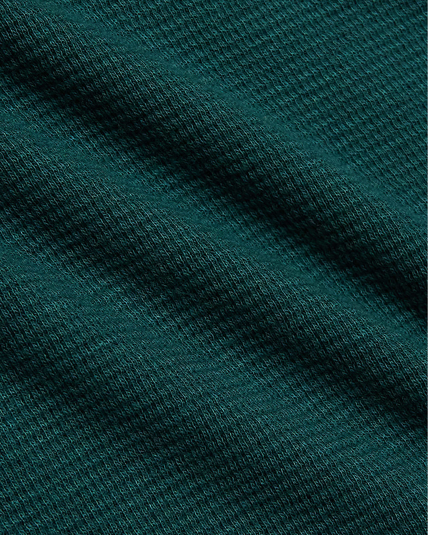 Womens Deep Emerald Waffle Long Sleeve Boxy Henley - Image 8