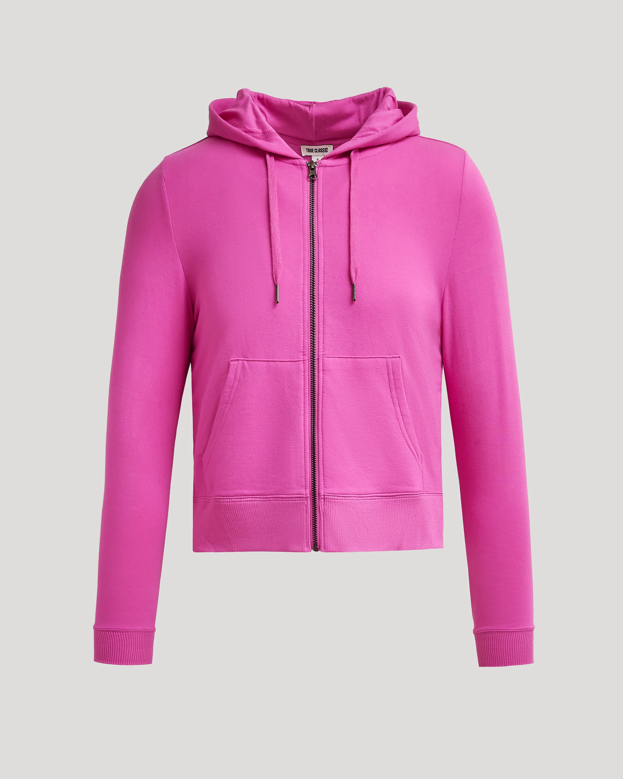 Womens Electric Fuchsia Crop Zip Hoodie - Image 2